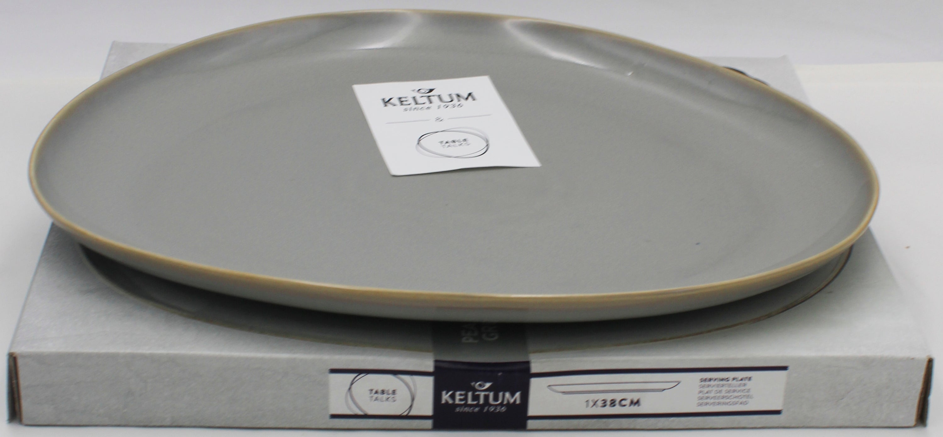 15'' SERVING PLATE - STONEWARE PEARL GRAY NI