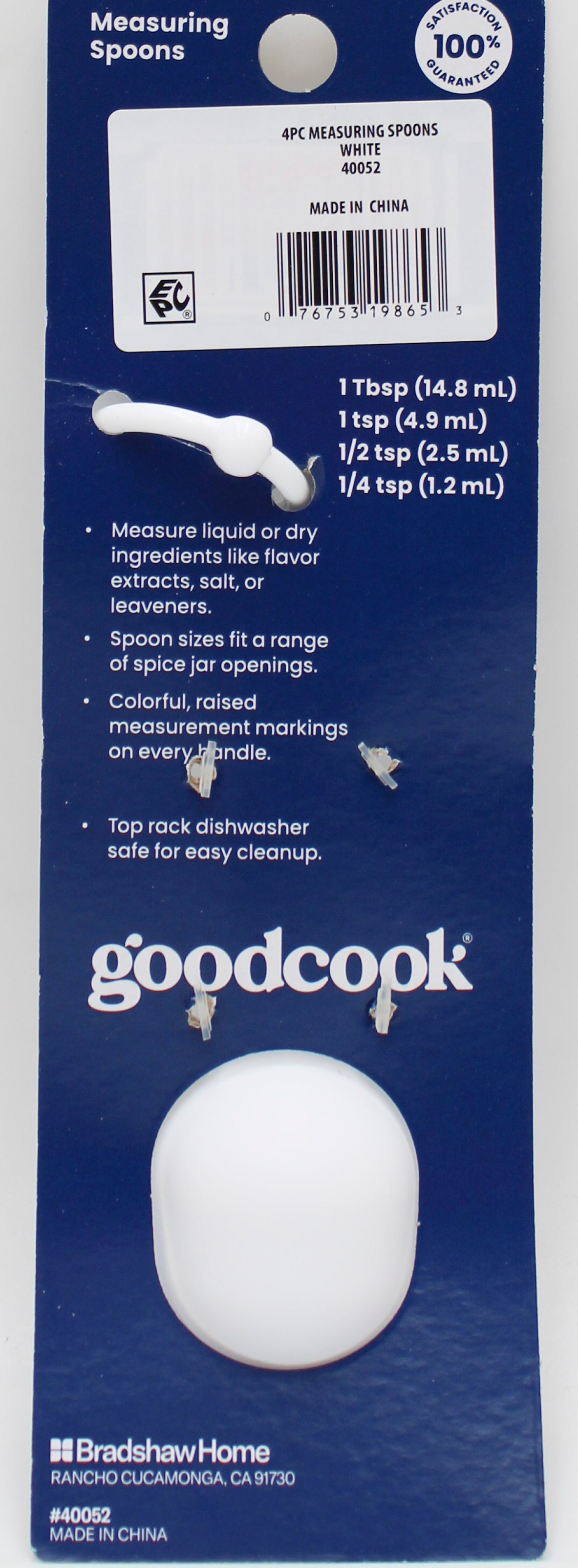 4CT GOOD COOK MEASURING SPOONS - WHITE