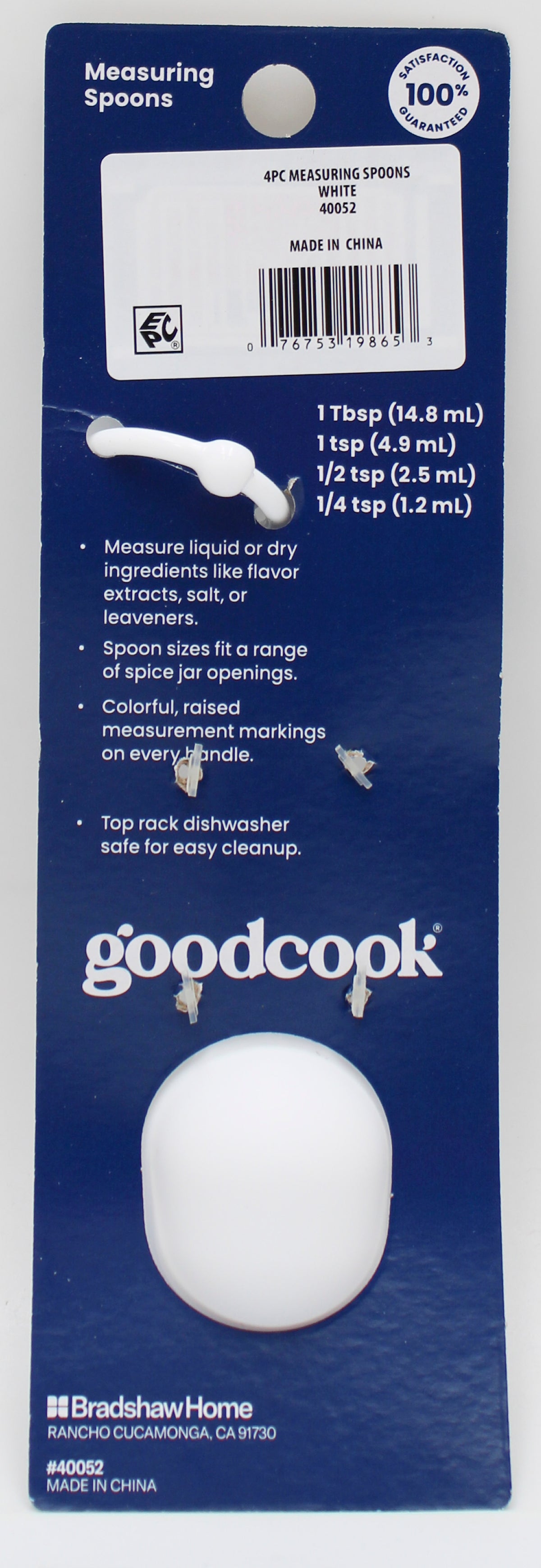 4CT GOOD COOK MEASURING SPOONS - WHITE
