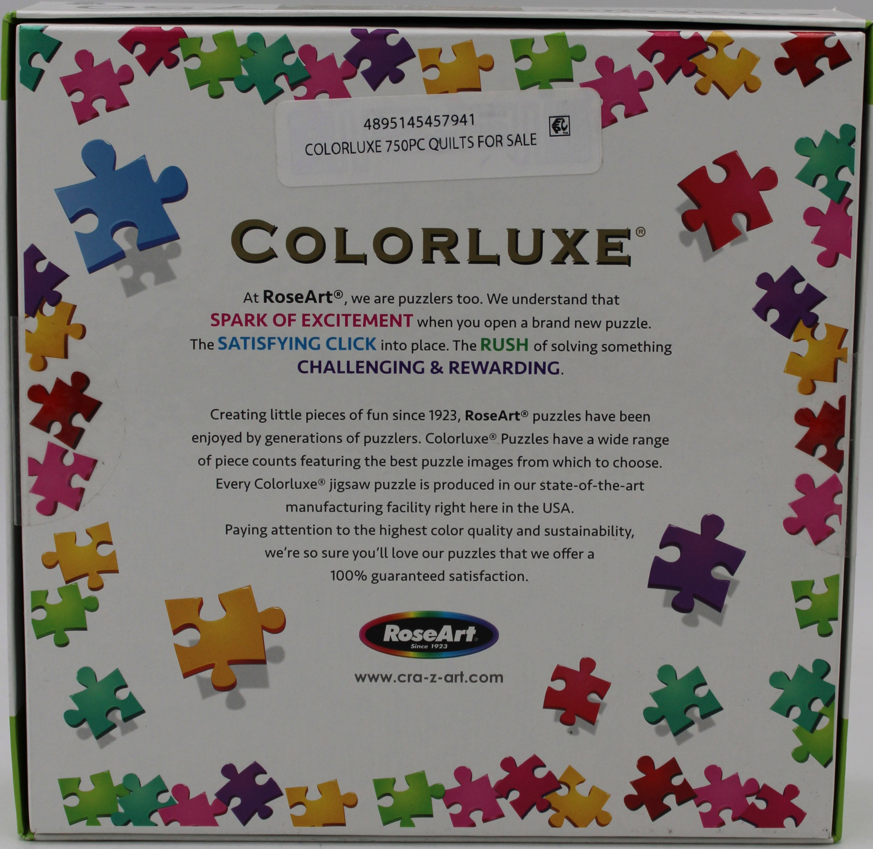 CRA-Z-ART COLORLUXE PUZZLE AMERICANA QUILTS FOR SALE 750PC