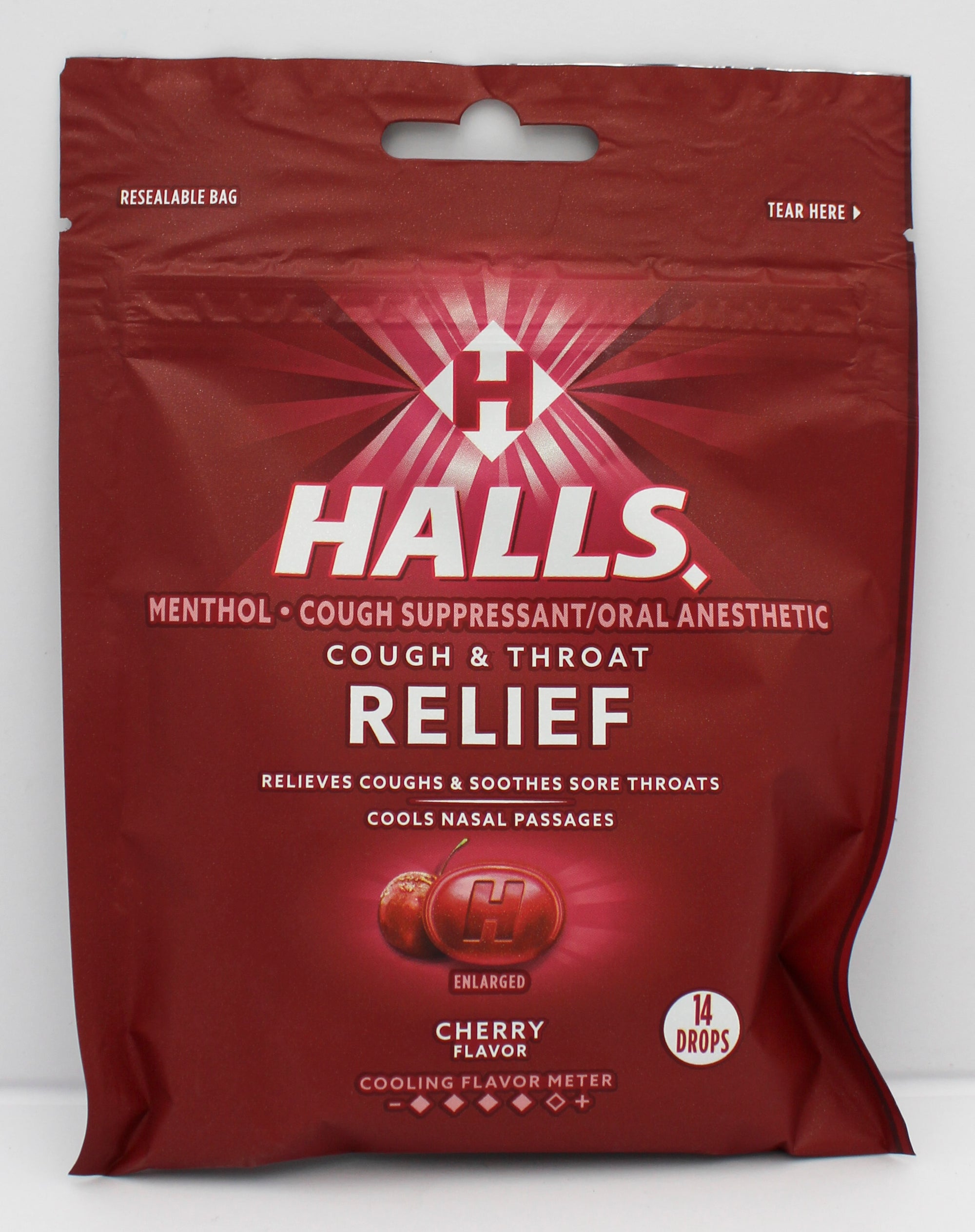 HALLS 14 PC  CHERRY BAG  EXP 6/20/26
