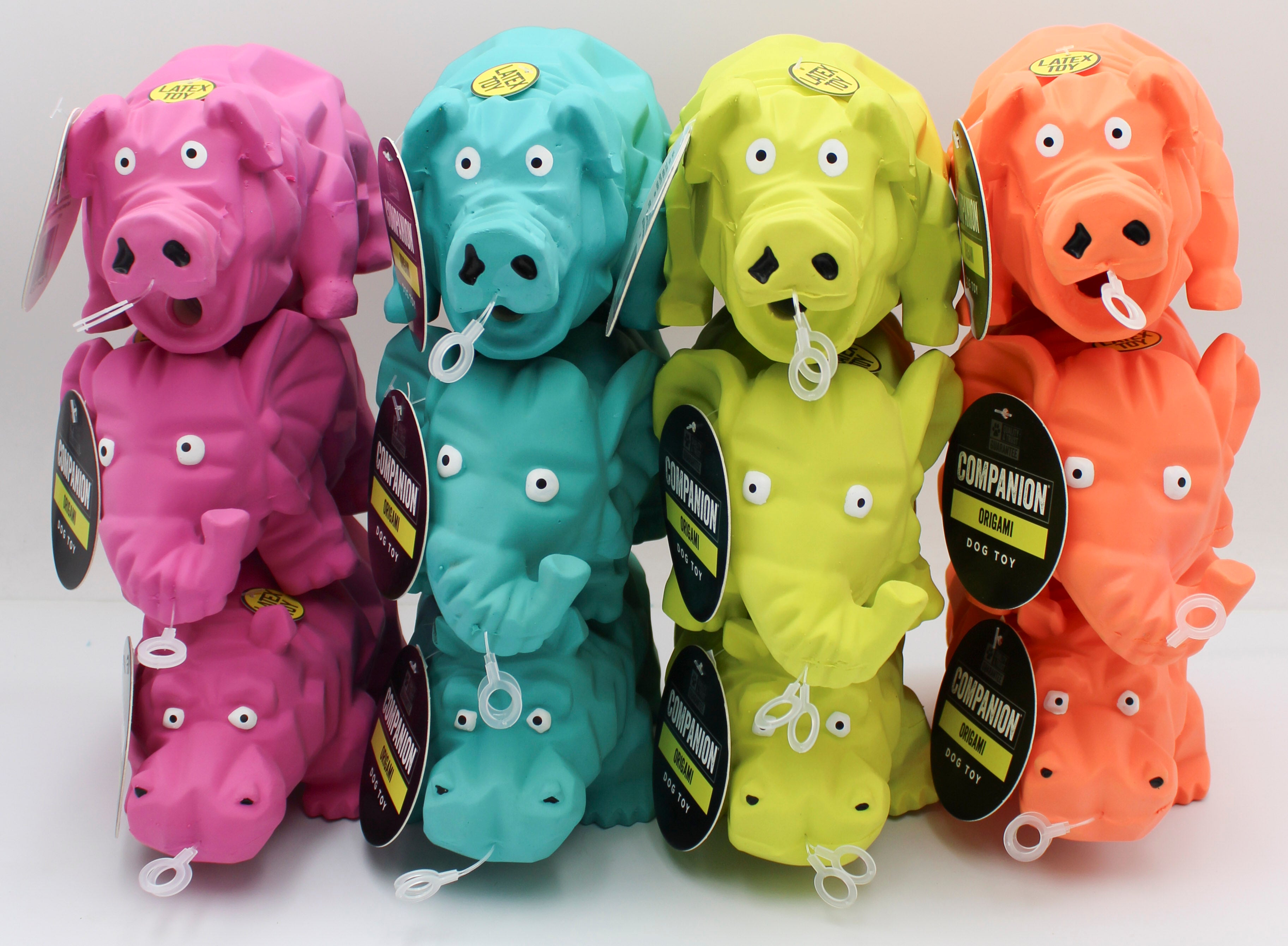 COMPANION ORAGAMI PALS  9" LATEX DOG TOY