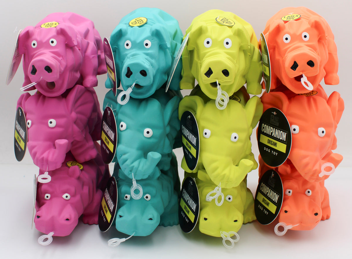 COMPANION ORAGAMI PALS  9" LATEX DOG TOY
