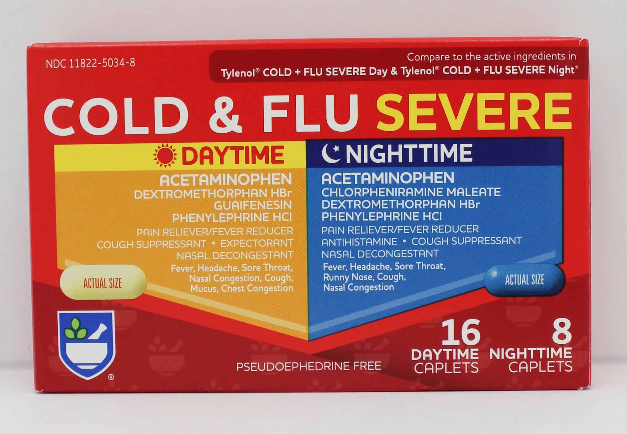 RITE AID COLD & FLU SEVERE DAYTIME & NIGHTTIME CAPLETS 24ct EXP 5/15/2027