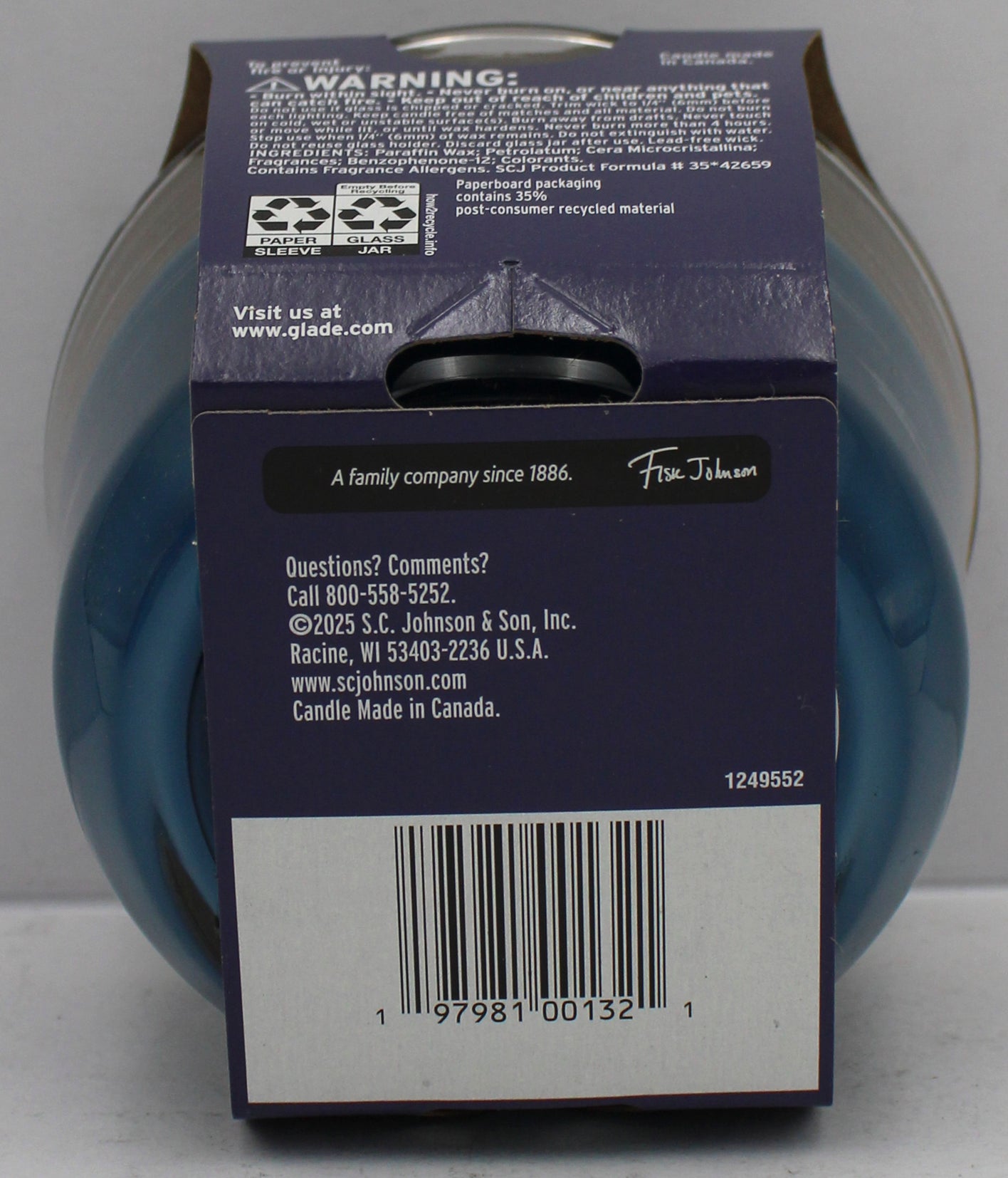 GLADE 3-WICK CANDLE EMBERS & SANDALWOOD 6.8oz. US