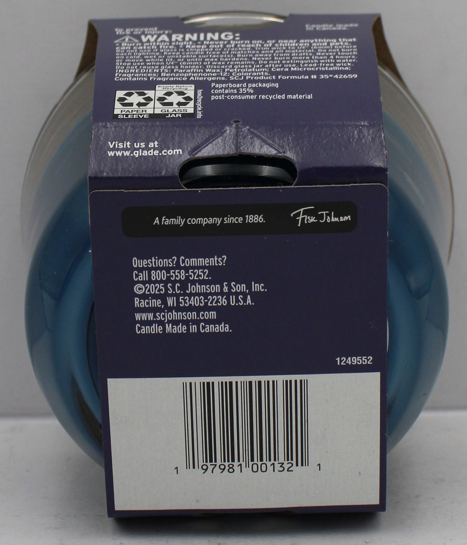 GLADE 3-WICK CANDLE EMBERS & SANDALWOOD 6.8oz. US