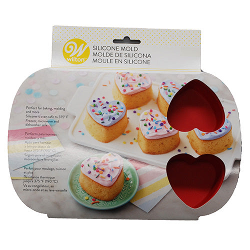 WILTON TREAT SILICONE MOLD RED HEARTS 6 CAV.