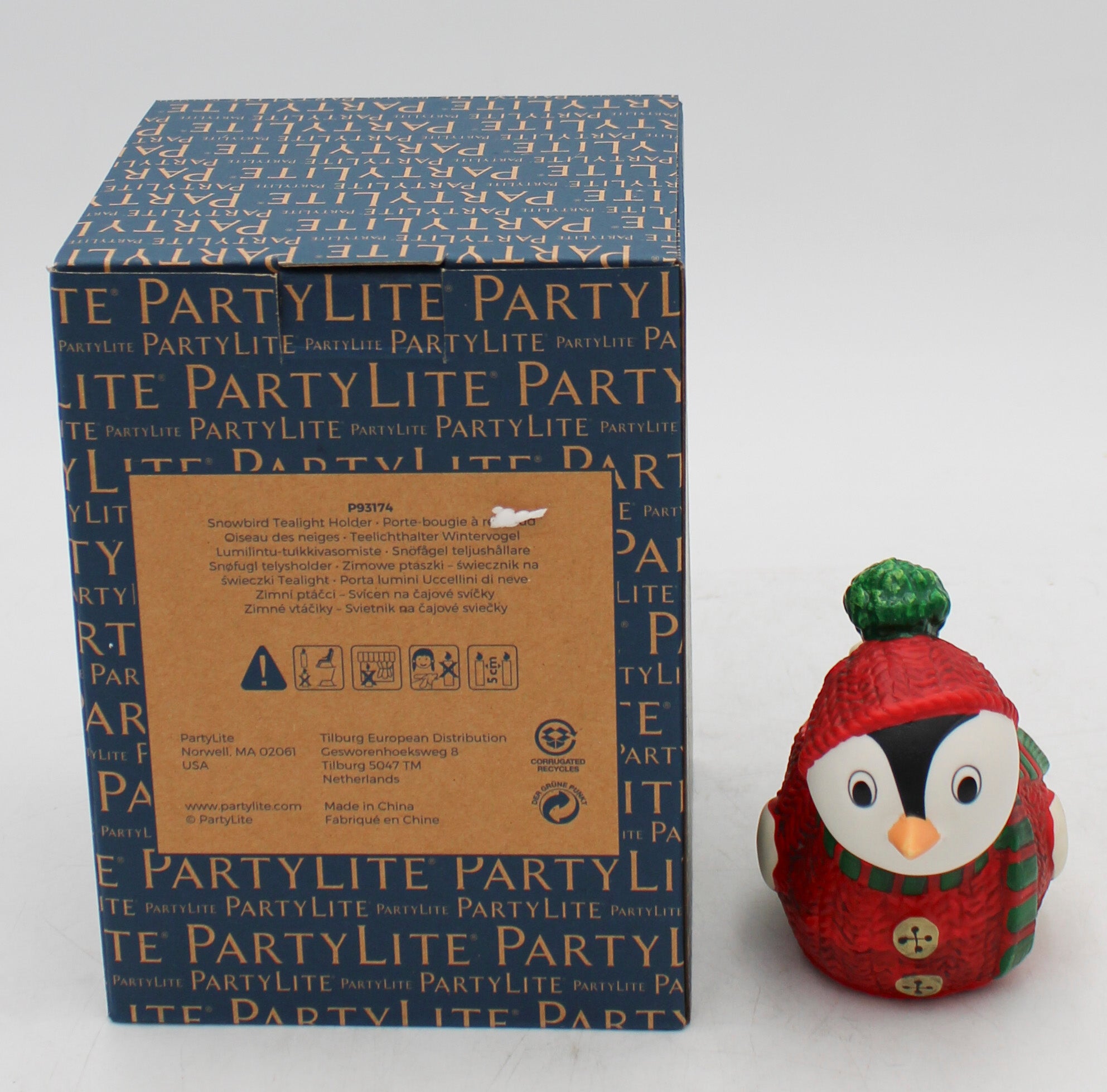 PARTYLITE SNOWBIRD TEALIGHT HOLDER 4"W x 4"H