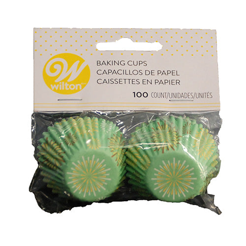 WILTON BAKING CUP BURST MINT MINI 100CT