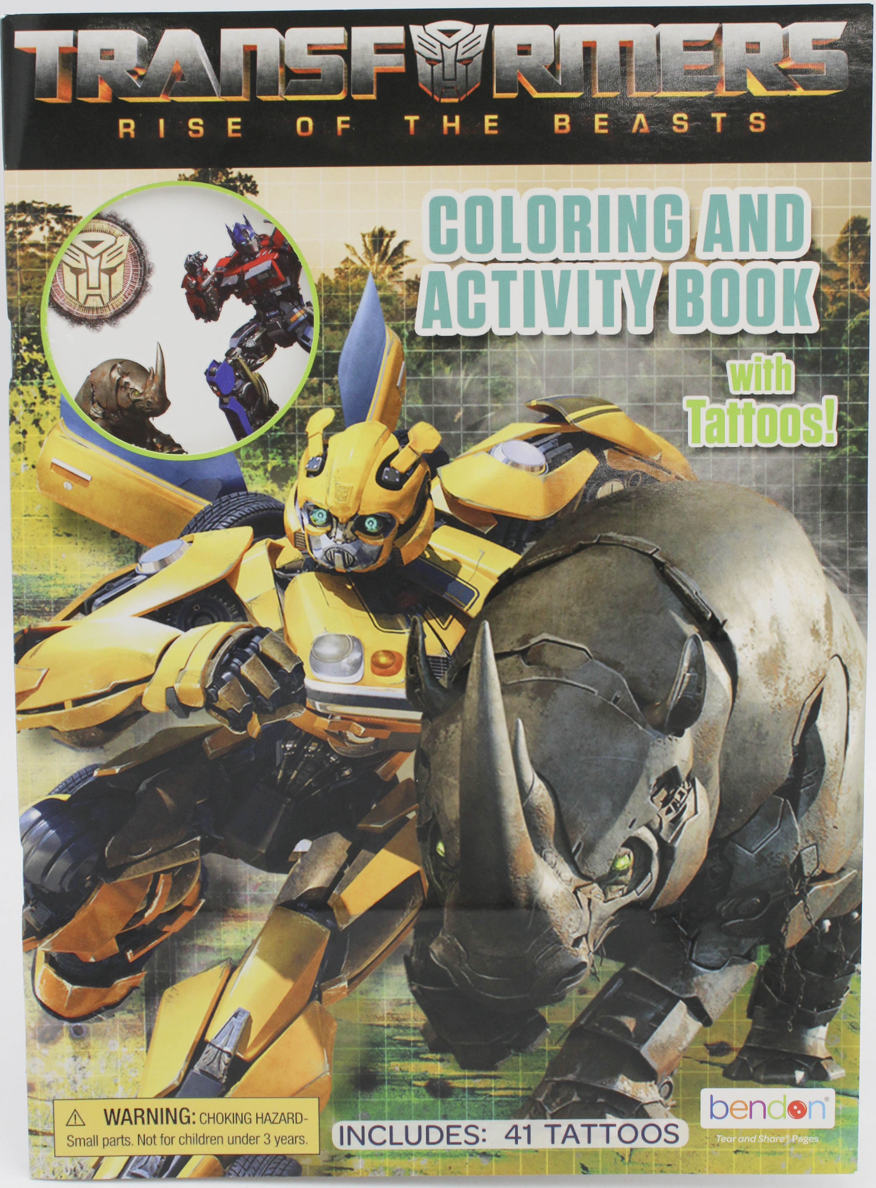 BENDON TRANSFORMERS ACTIVITY AND COLORING  BOOK W/TATTOOS PP$4.99