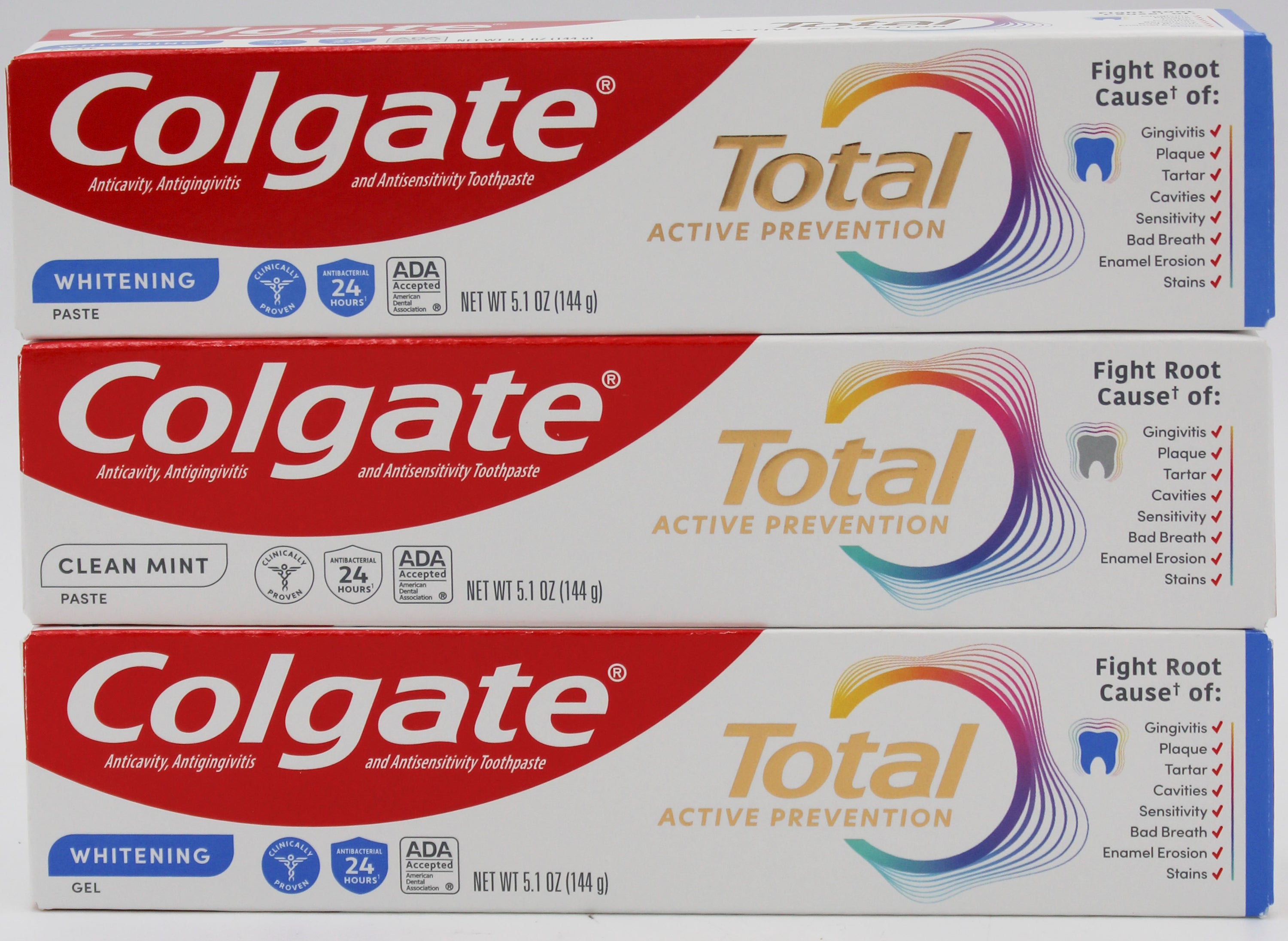 COLGATE TOTAL ASSORTED TOOTHPASTE DISPLAY 5.1oz NI