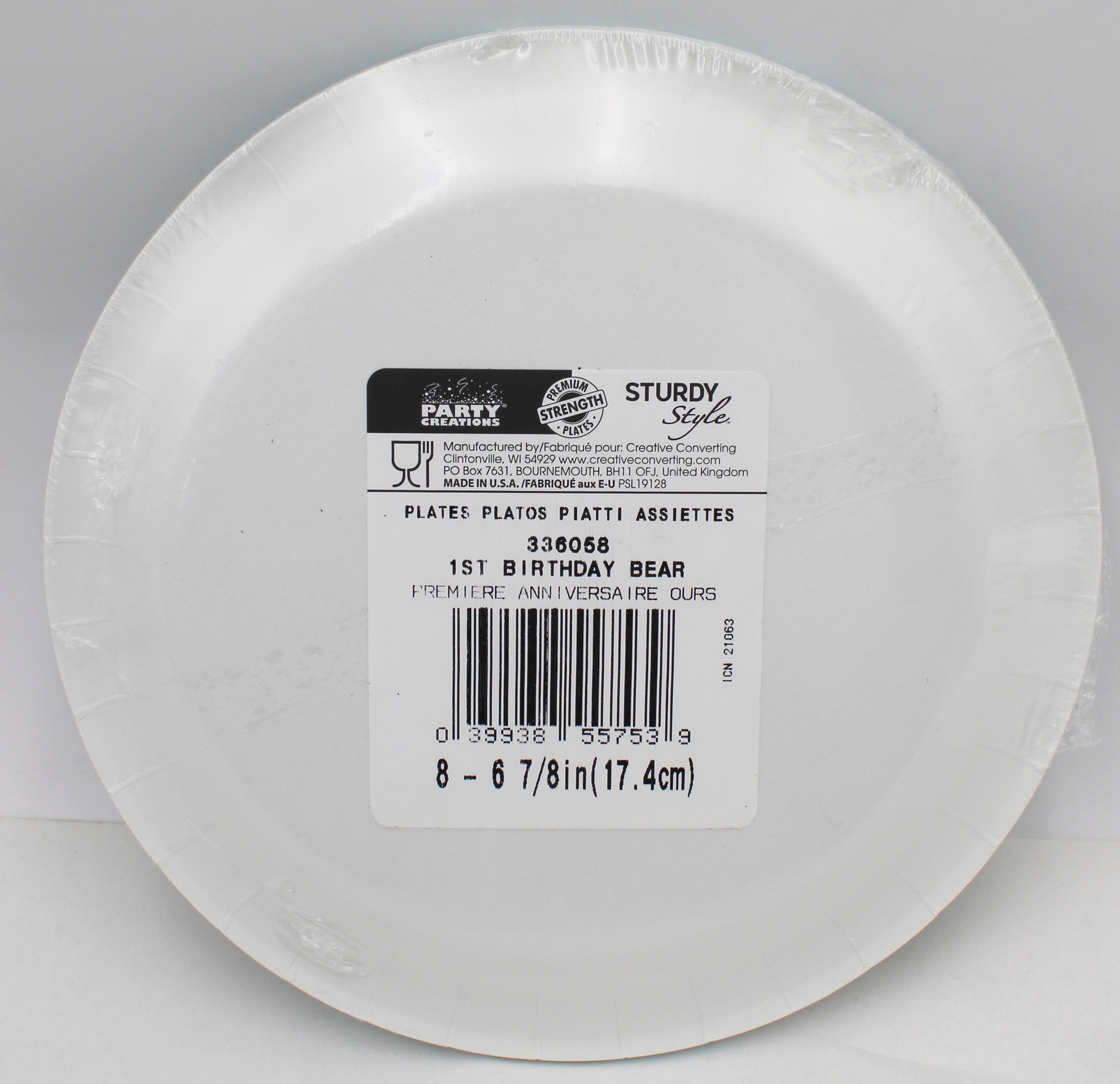 7" PAPER LUNCH PLATE 8CT 1ST BIRTHDAY BEAR