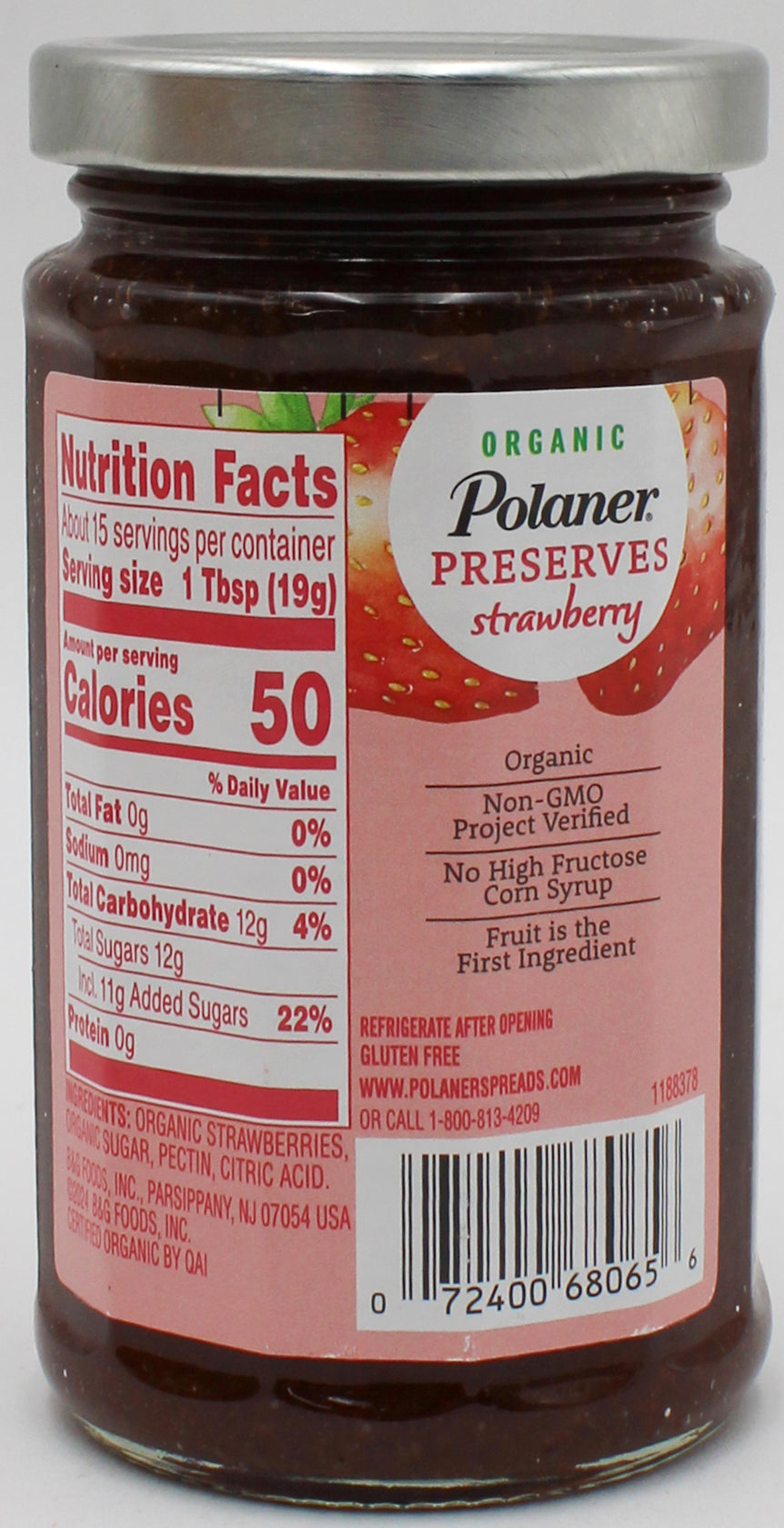 POLANER ORGANIC STRAWBERRY PRESERVES 10.3 Oz BB 1/27/27