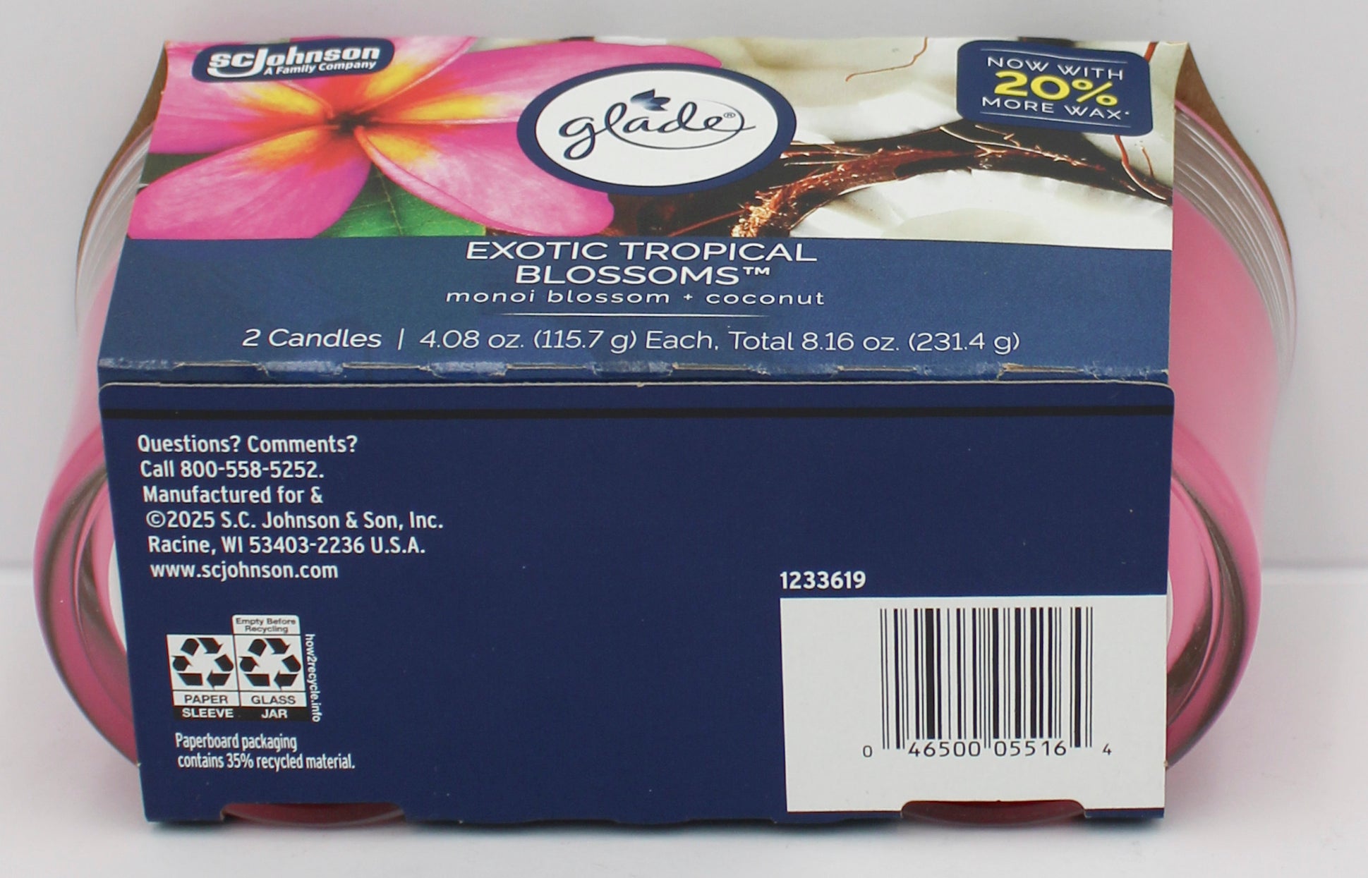 GLADE CANDLE EXOTIC TROPICAL BLOSSOMS 2ct 4.08oz US