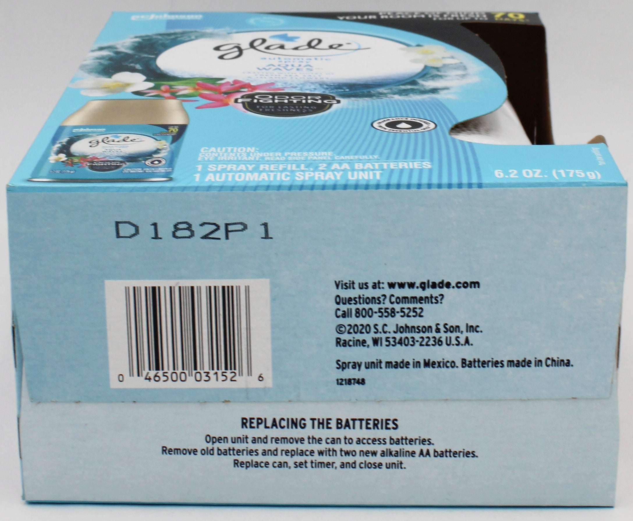 GLADE AUTOMATIC SPRAY STARTER KIT AQUA WAVES 1 SPRAYER + 1 REFILL 6.2oz US