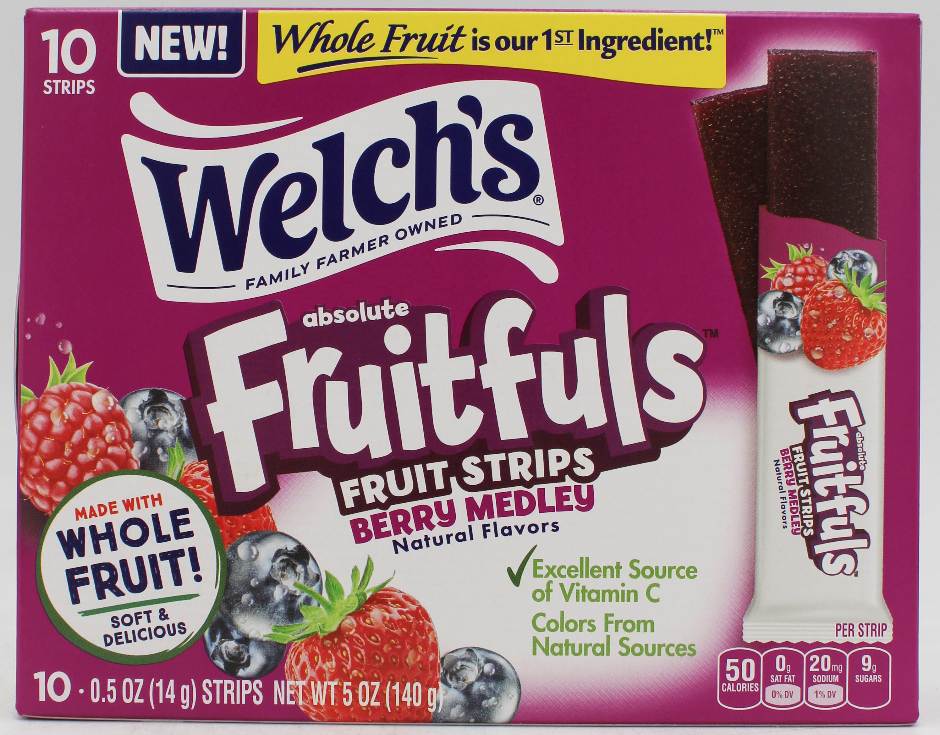 WELCHS FRUITFULS BERRY MEDLEY SOFT FRUIT STRIPS 5 Oz  10 STRIPS BB 2/8/26