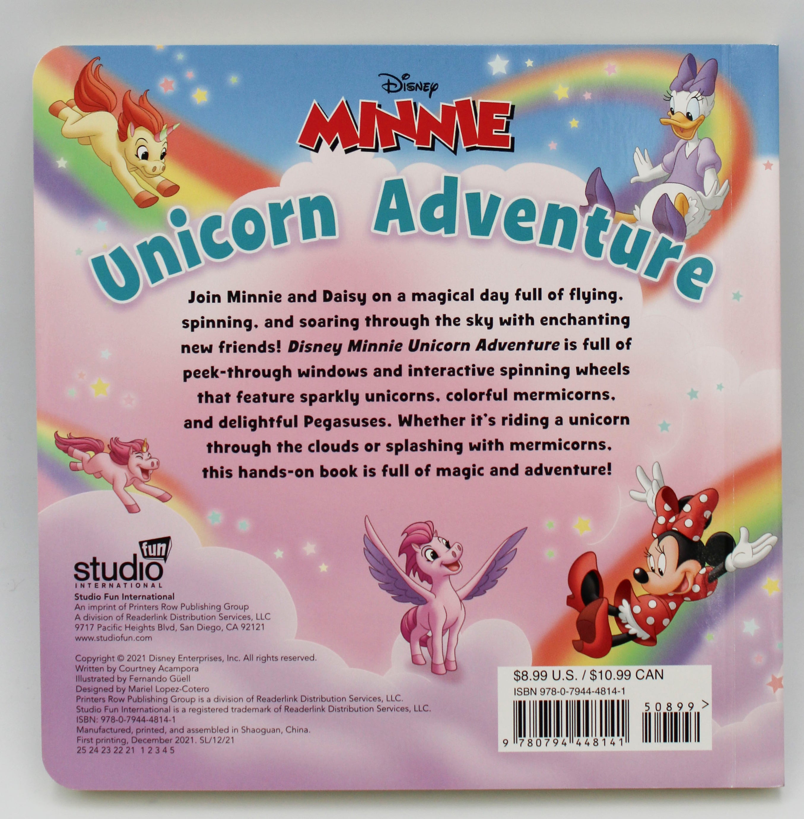 DISNEY: MINNIE MOUSE UNICORN ADVENTURE BOARD BOOK 10PG PP$8.99