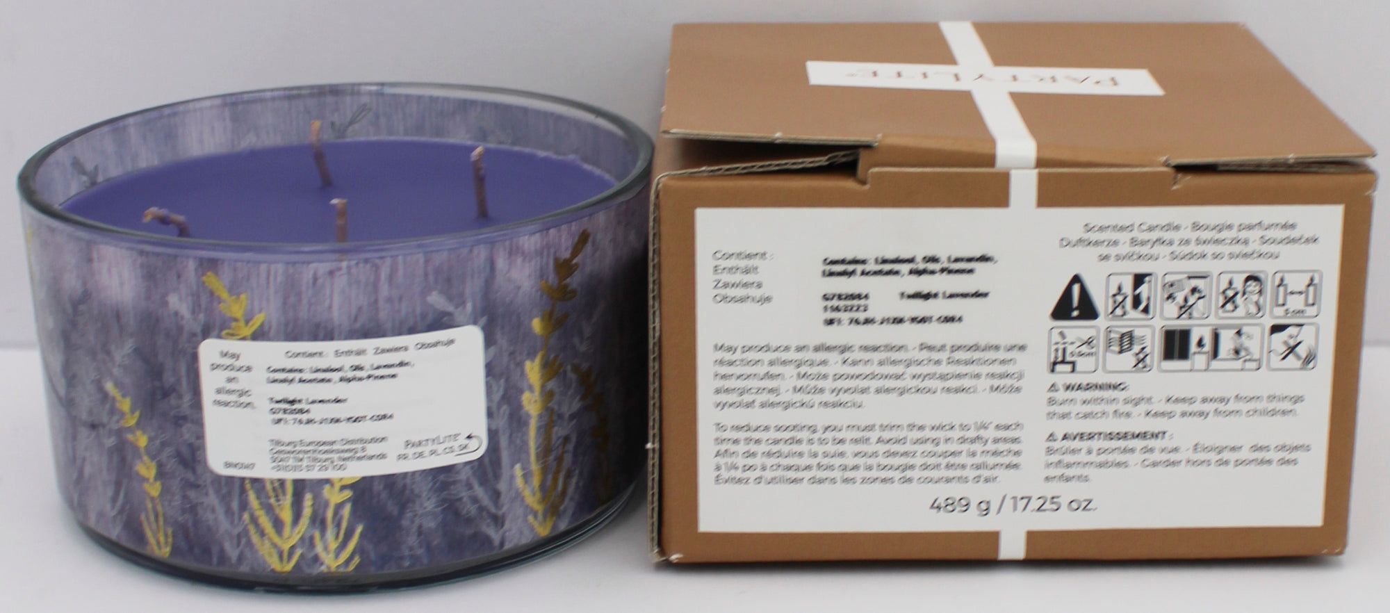 PARTYLITE TWILIGHT LAVENDER 4-WICK JAR CANDLE 17.25oz
