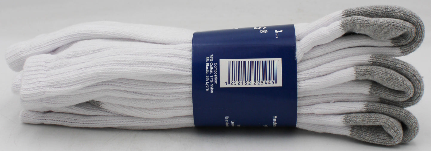 DOCKERS 3PK CREW SOCK - WHITE HT NI