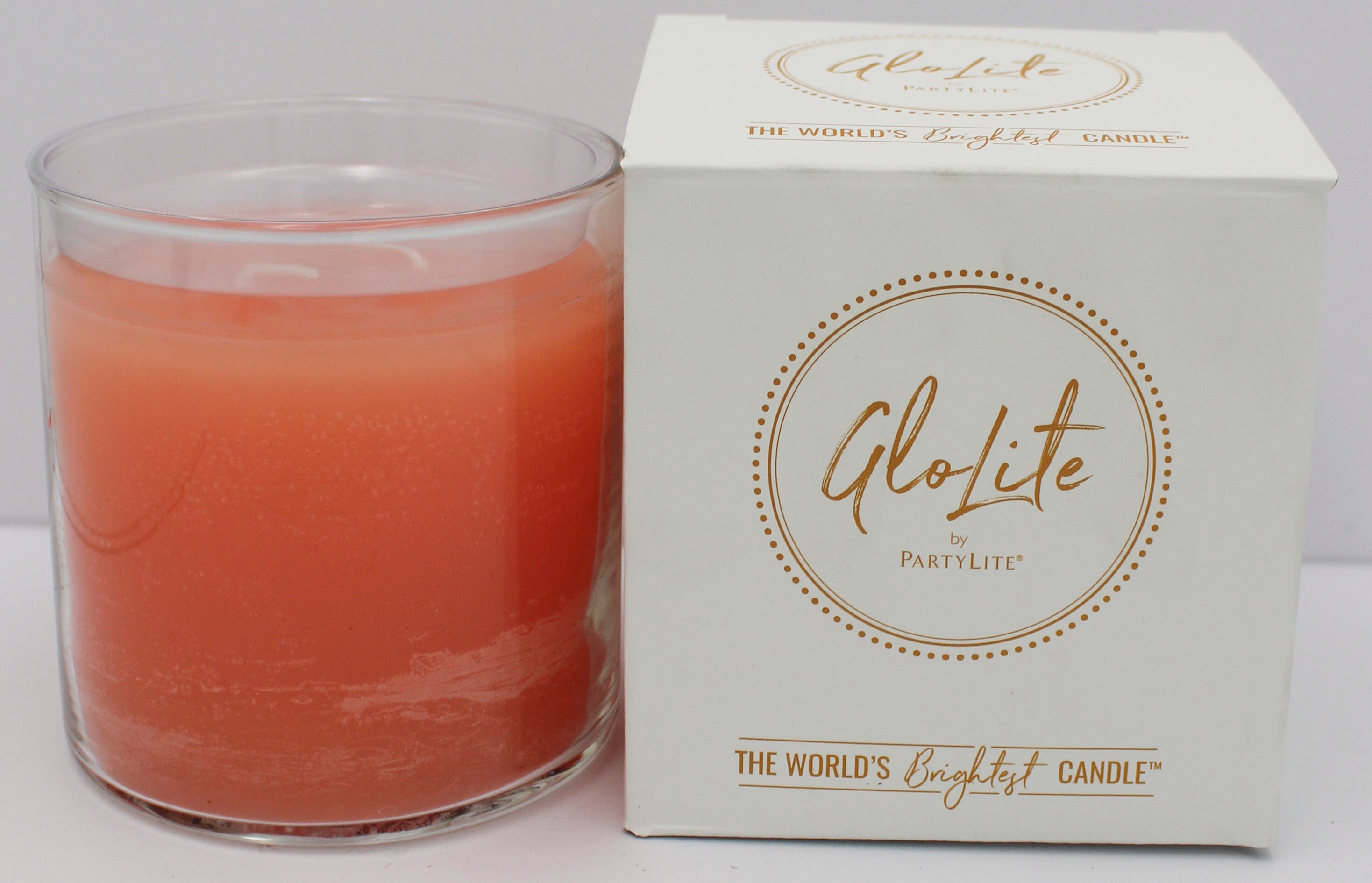 PARTYLITE GLO PEACH HONEY CITRONELLA SCENTED JAR CANDLE 15.5oz