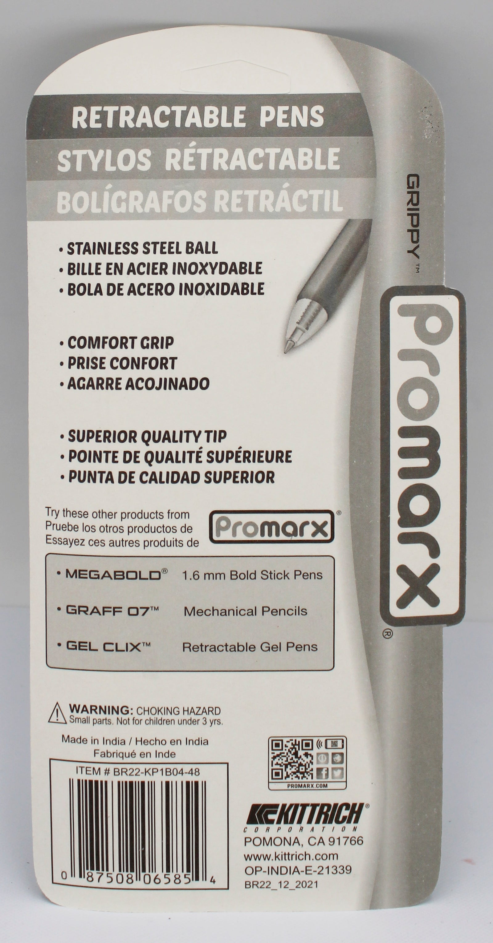 PROMARX COMFORT GRIP RETRACTABLE PENS 1.0M 4CT