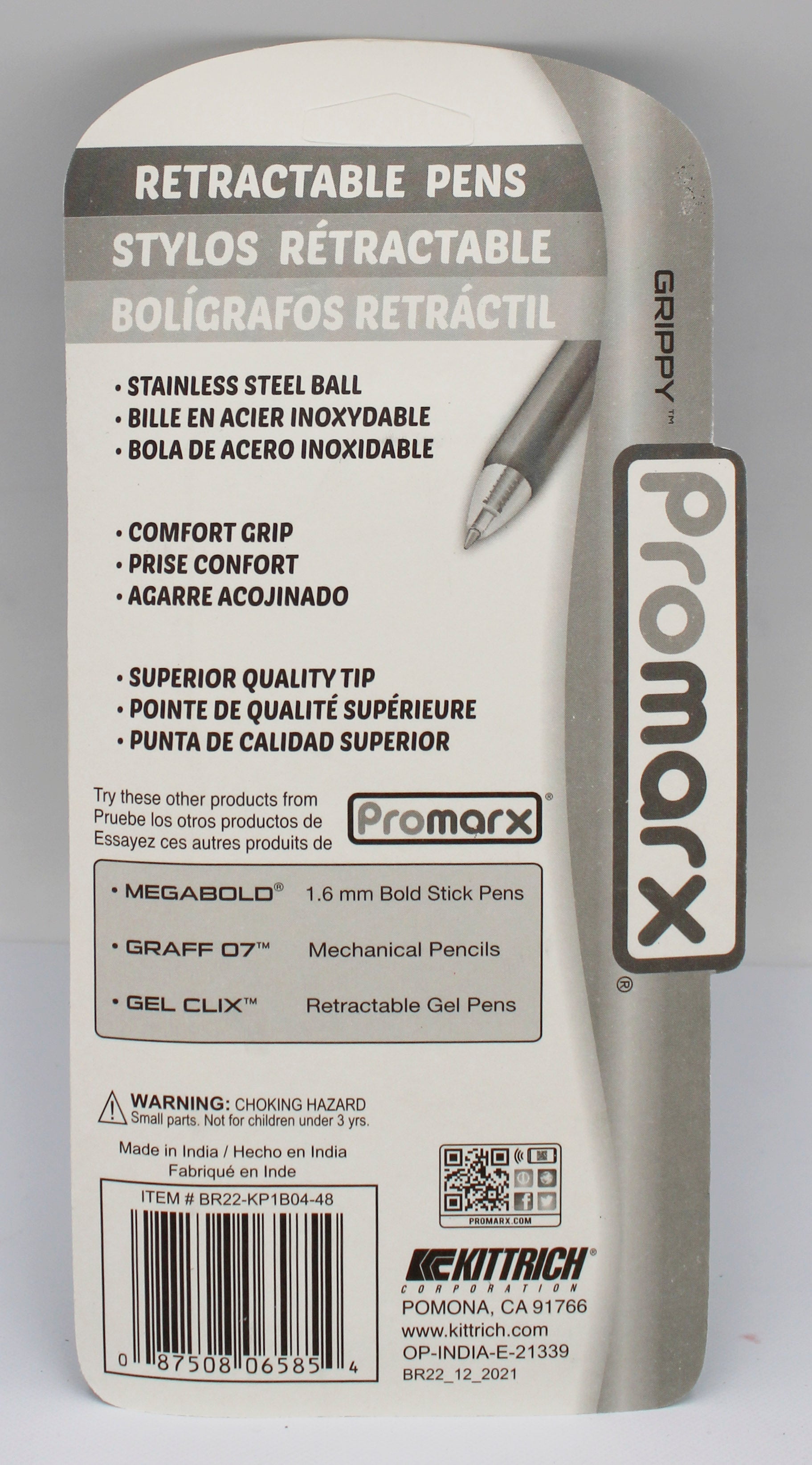 PROMARX COMFORT GRIP RETRACTABLE PENS 1.0M 4CT