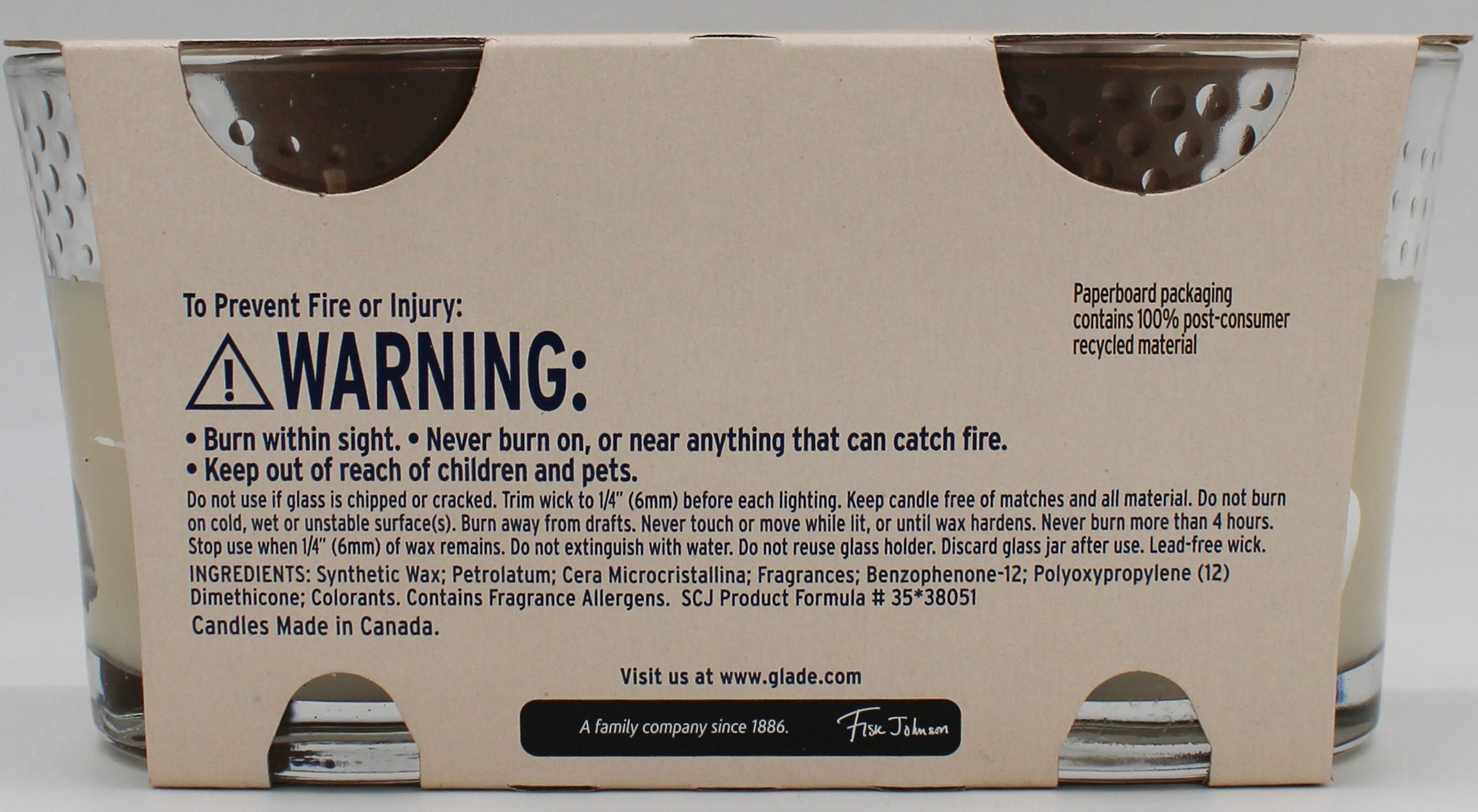 GLADE CANDLE COASTAL SUNSHINE CITRUS 2ct 3.4oz US.