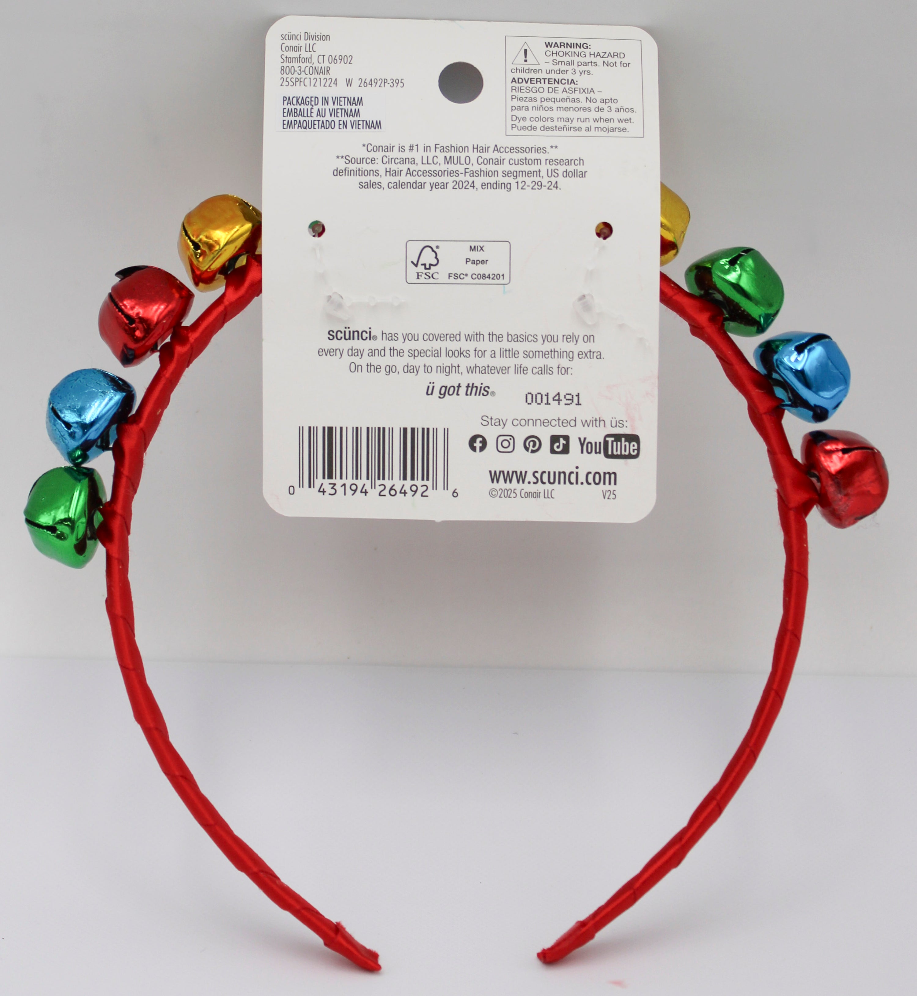 Scrunci Jingle Bells Headband - Festive Accessory