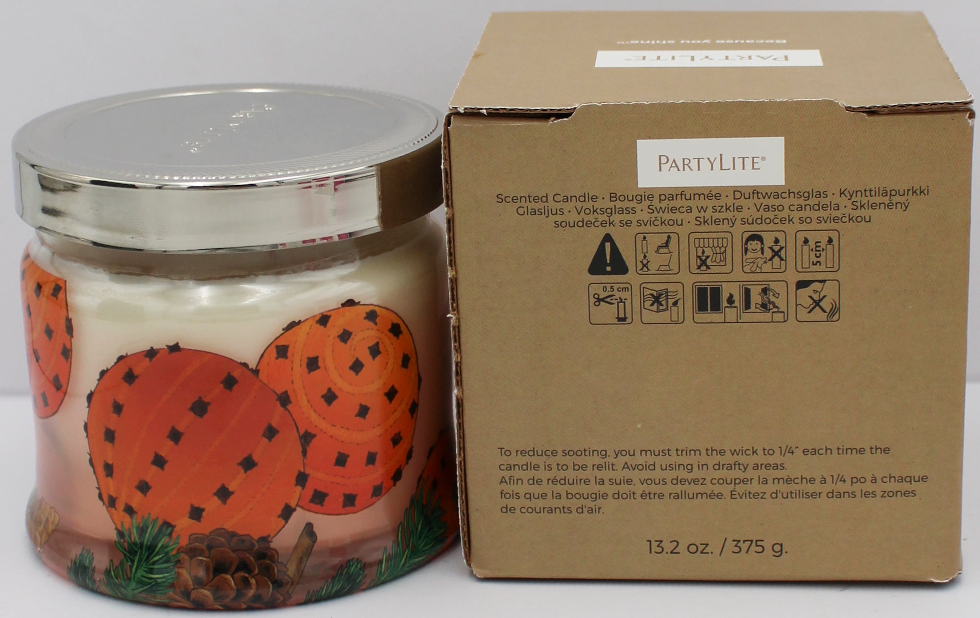 PARTYLITE SPICED POMANDER 3-WICK JAR CANDLE 13.2oz