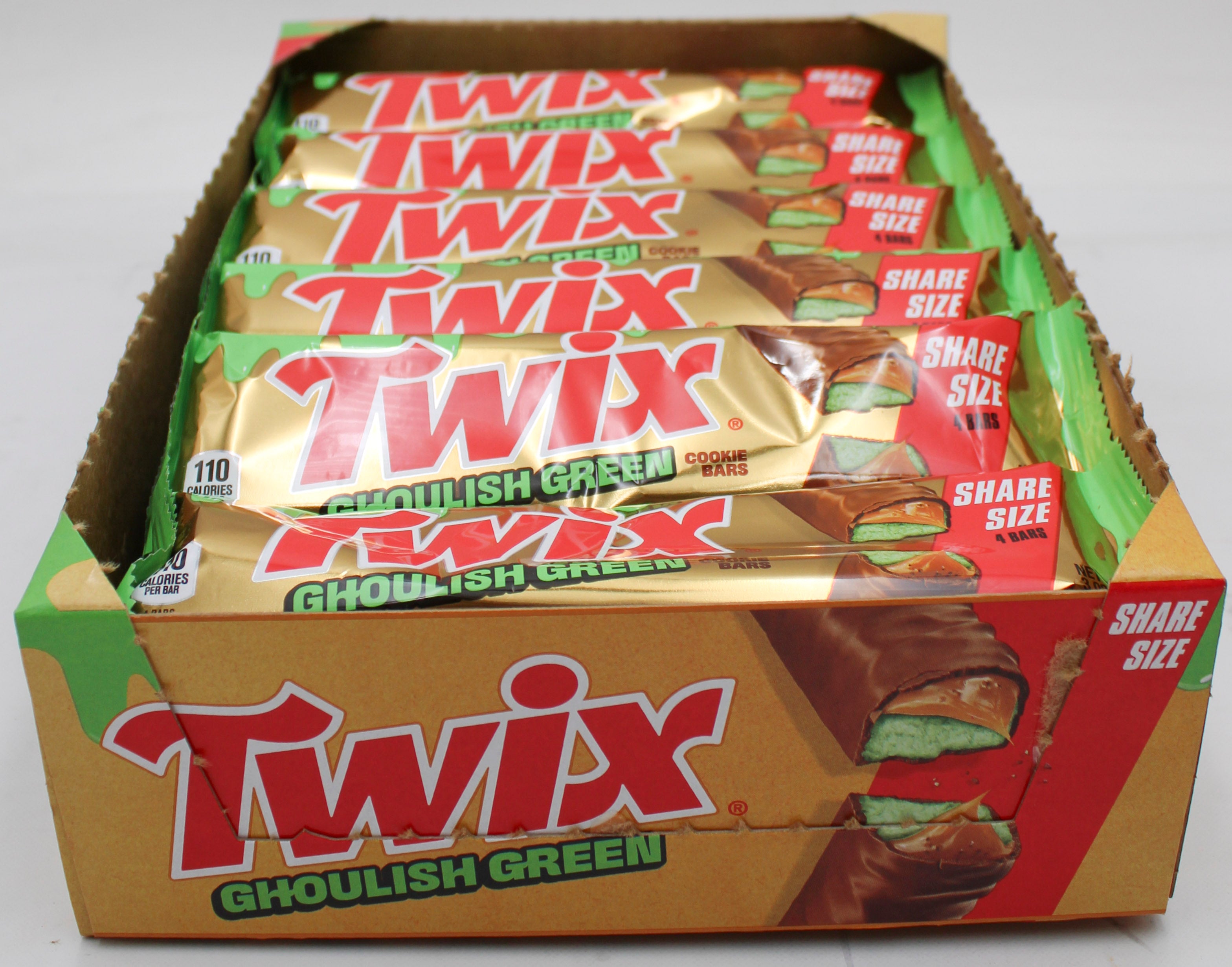 TWIX CARAMEL GHOUL GREEN HALLOWEEN SHARE SIZE 3.02oz BB