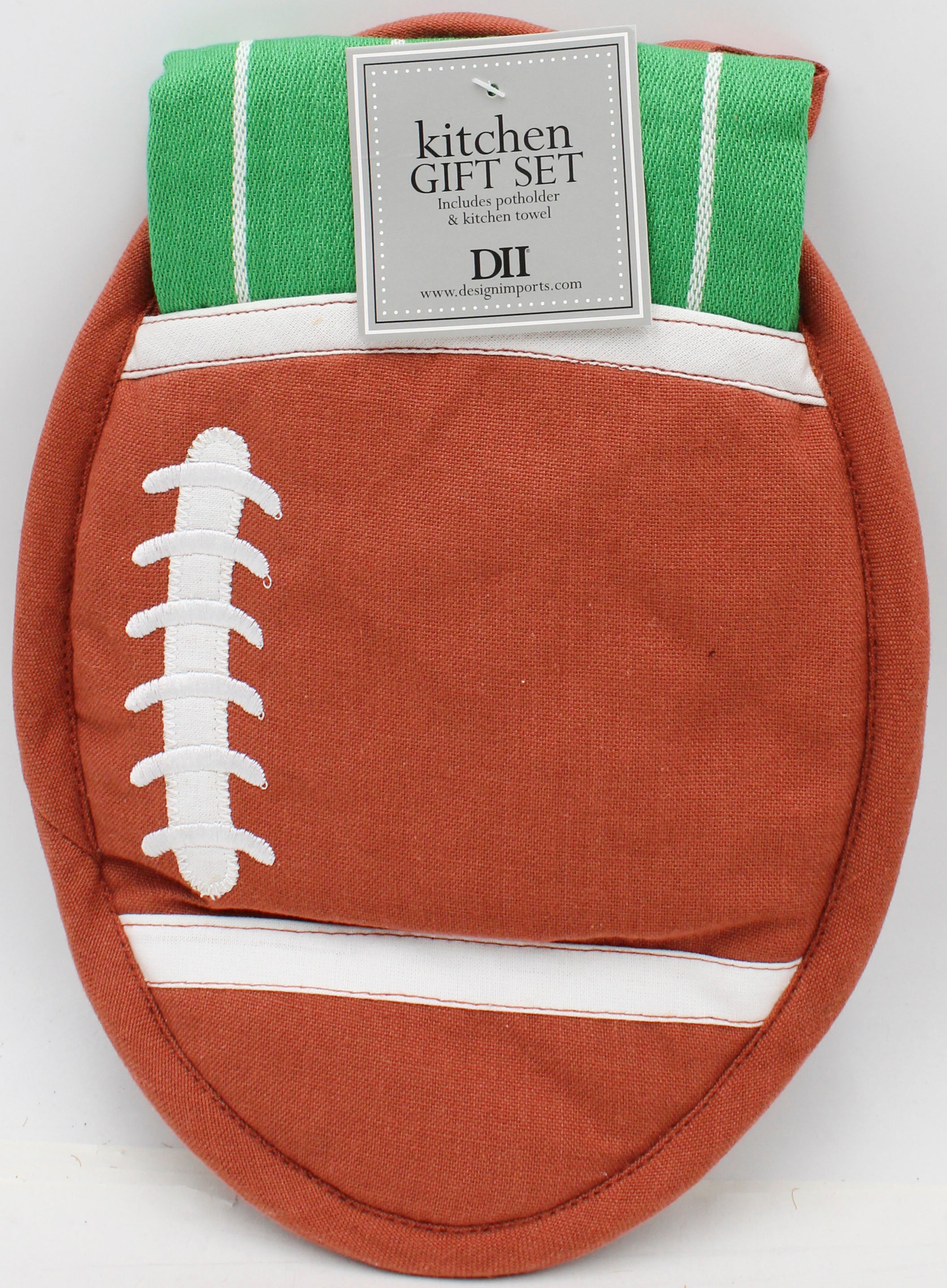 2PC GIFT SET - POTHOLDER AND DISHTOWEL - FOOTBALL