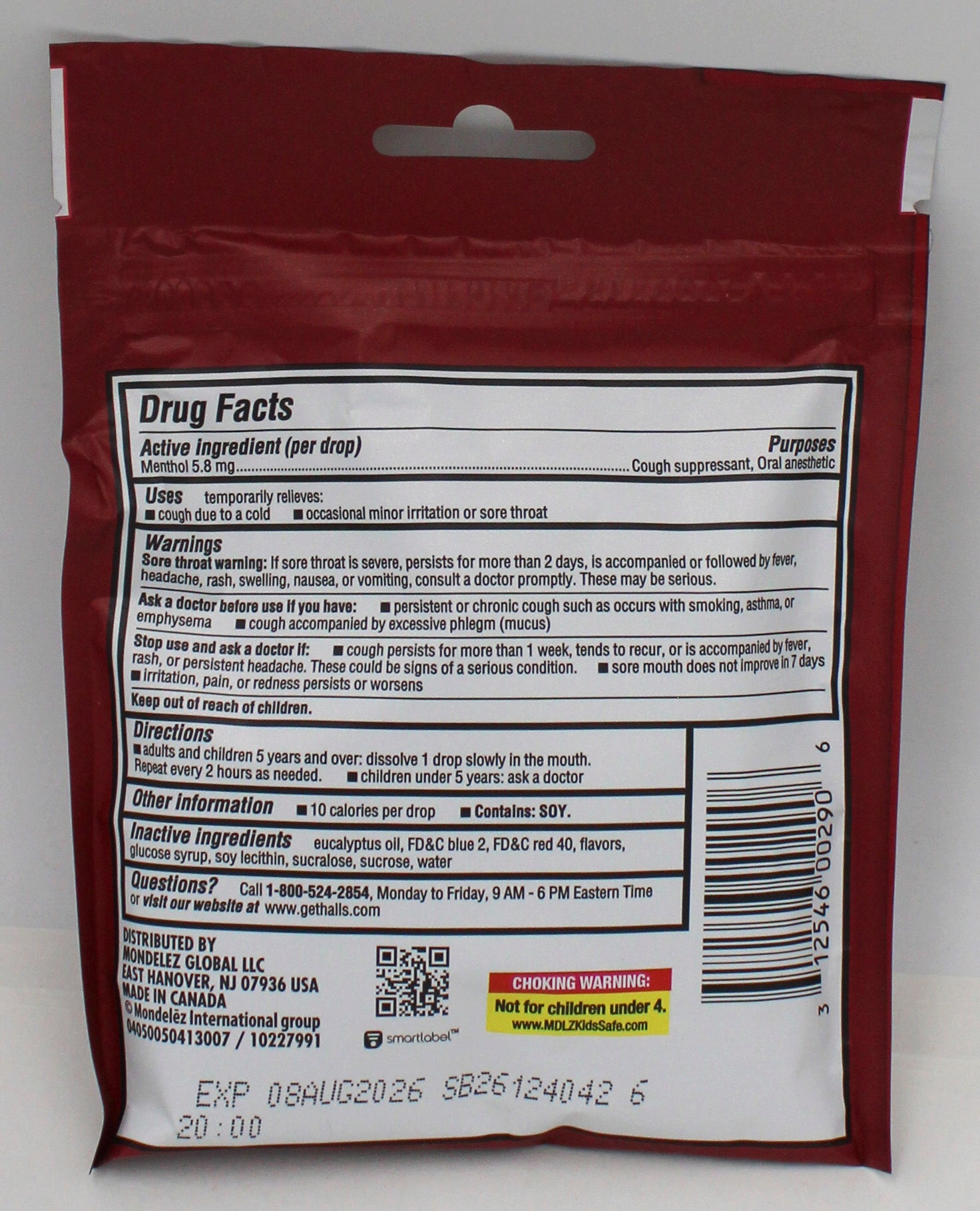 HALLS 14 PC CHERRY BAG BB 8/8/26