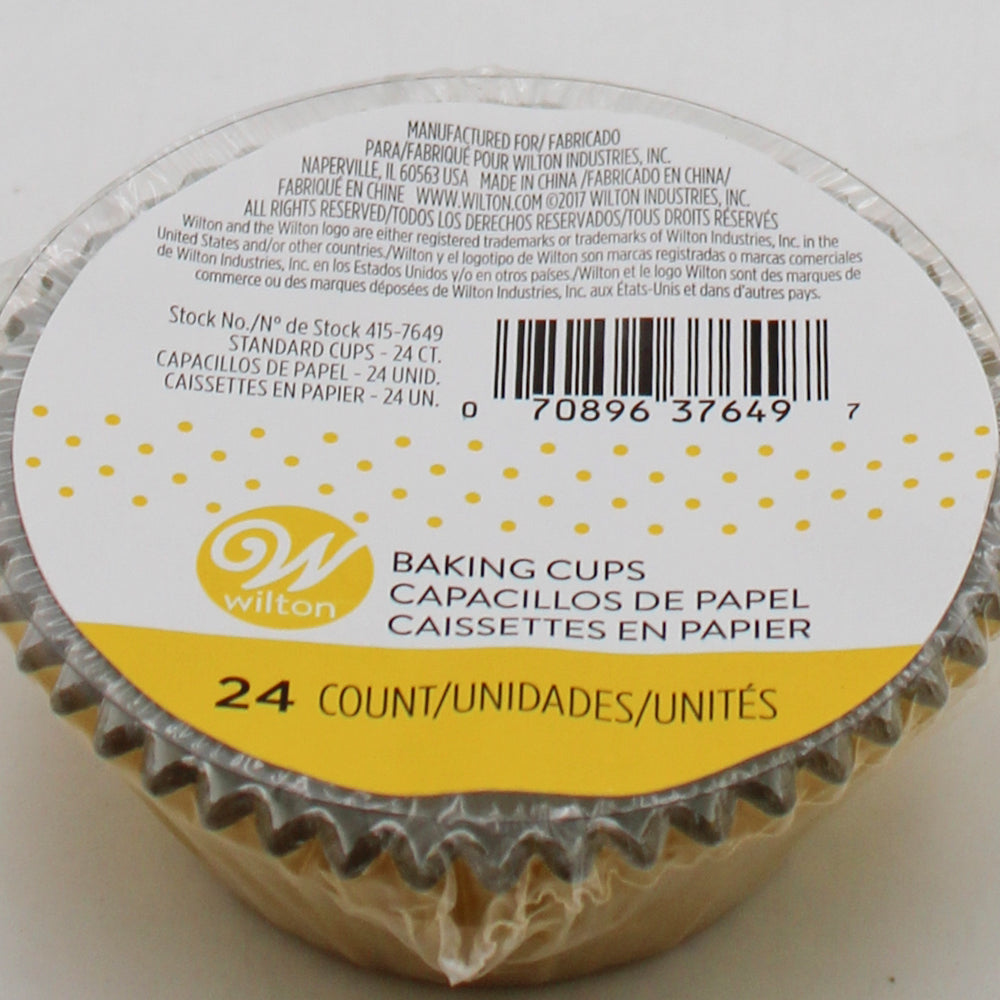BAKING CUP FOIL YELLOW STANDARD 24 CT NI