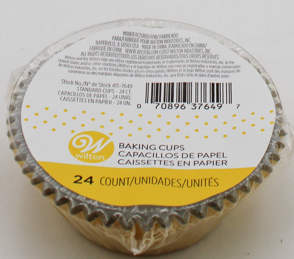 BAKING CUP FOIL YELLOW STANDARD 24 CT NI