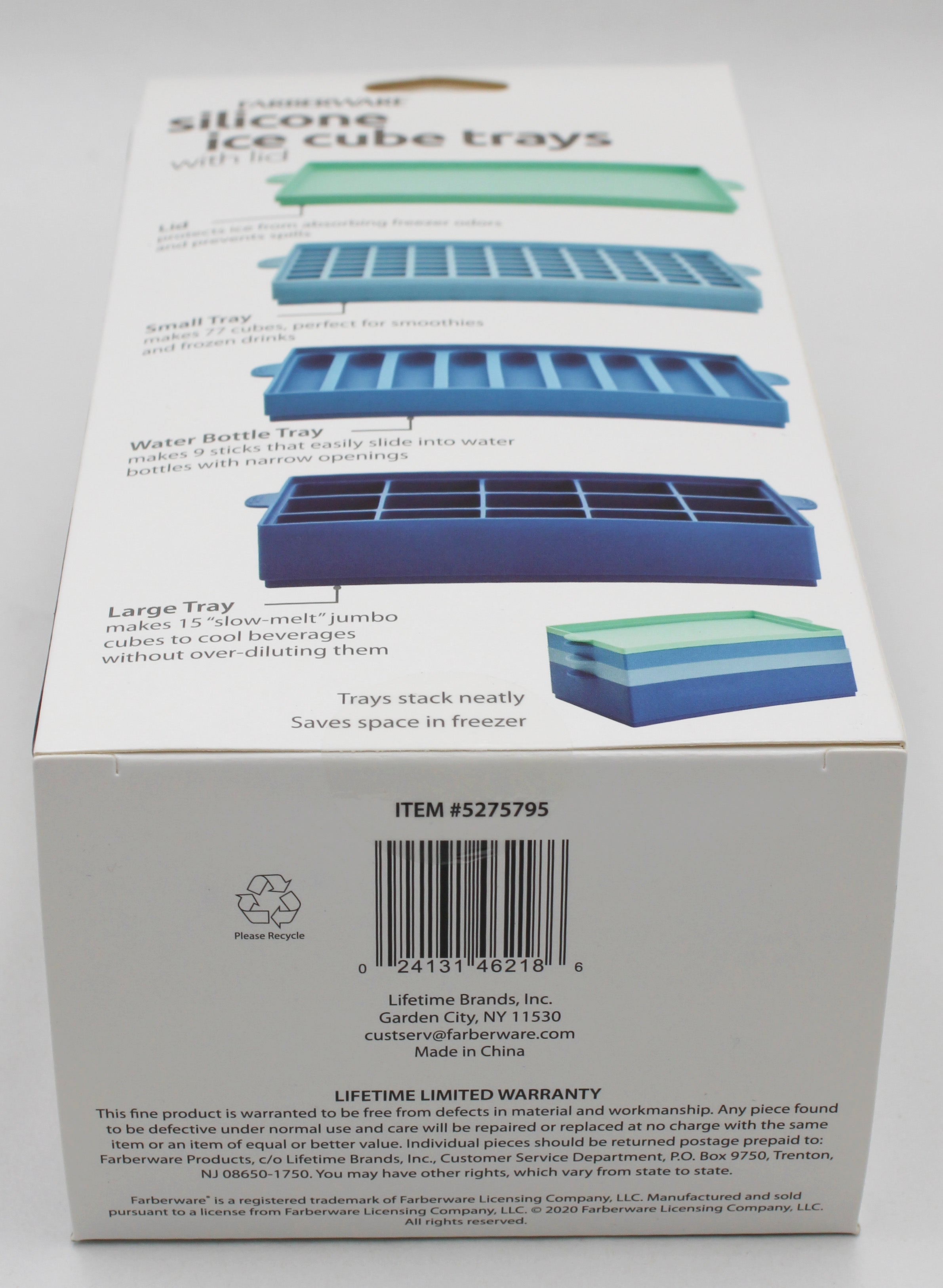 FARBERWARE PRO 3CT  SILICONE ICE CUBE TRAYS W LID NI