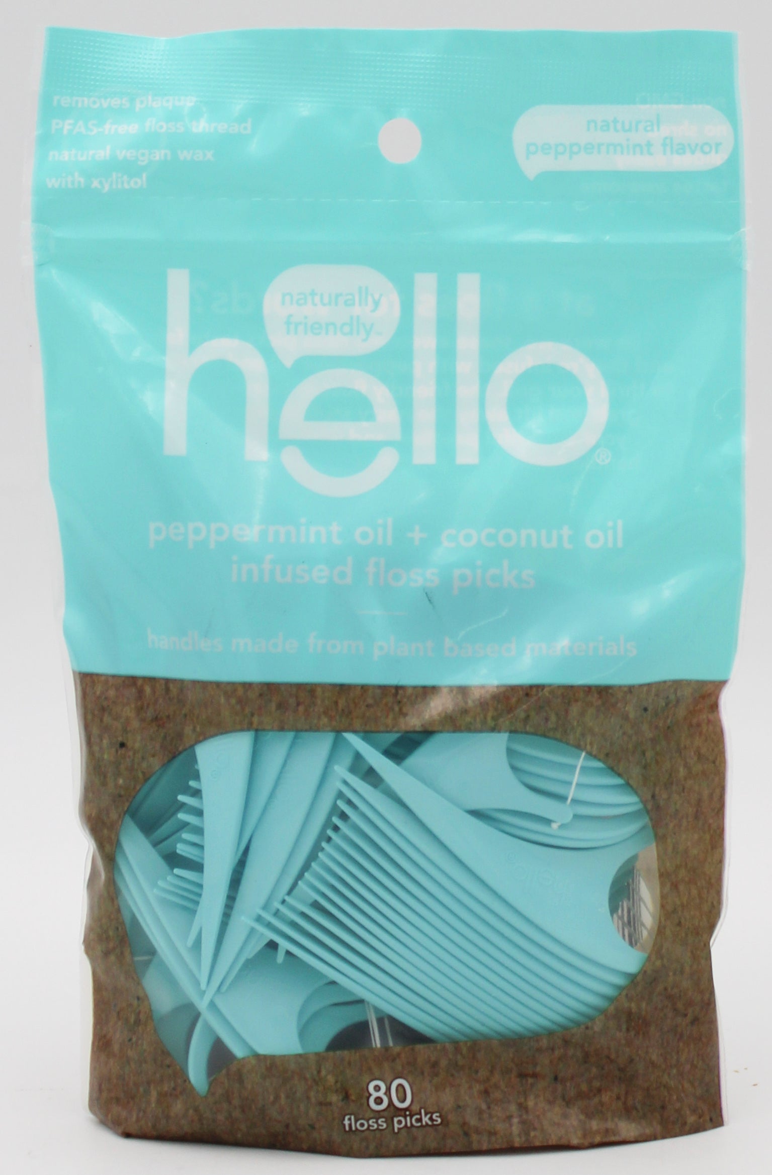 HELLO PEPPERMINT FLOSS PICKS 80ct NI