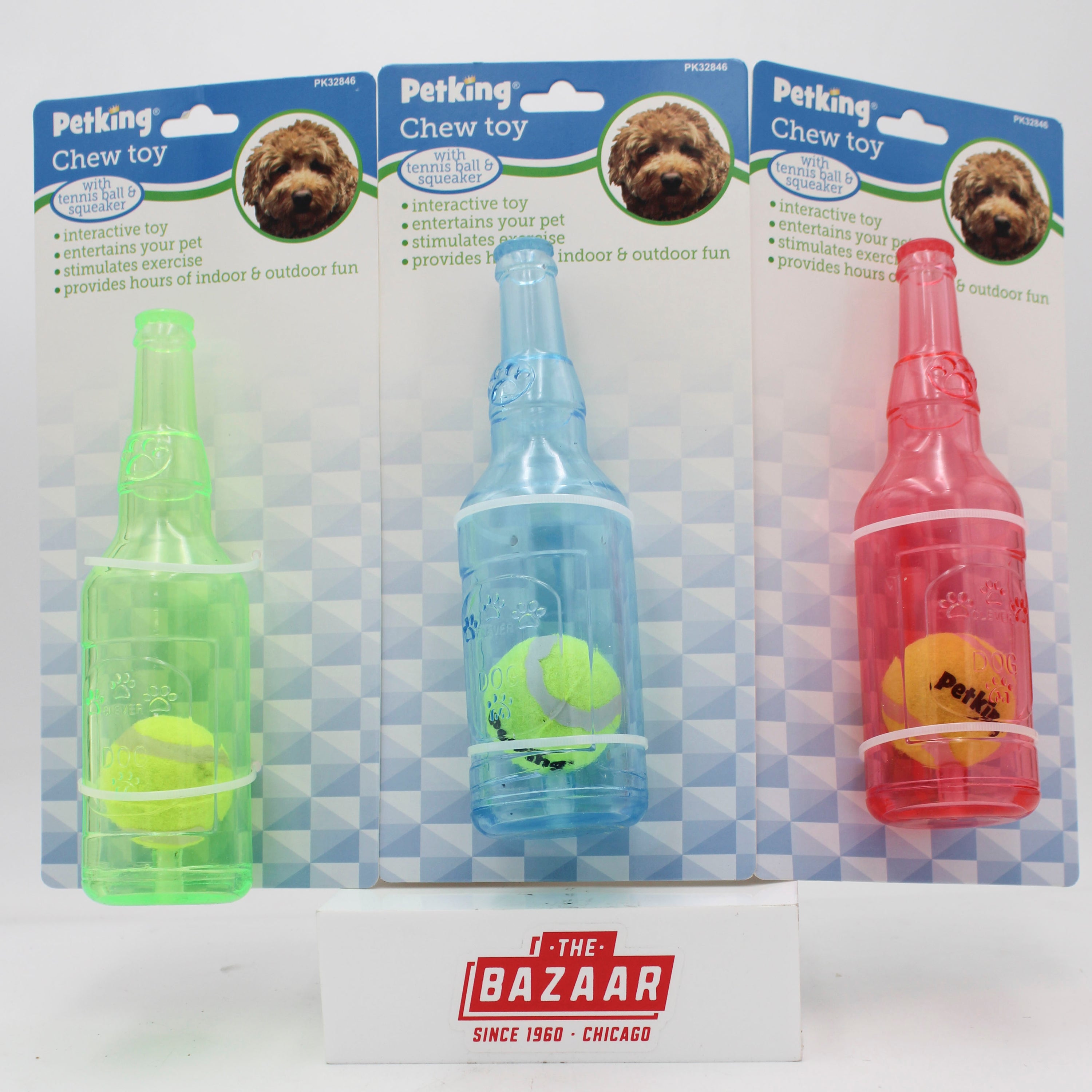 CHEW TOY WITH TENNIS BALL AND SQUEAKER