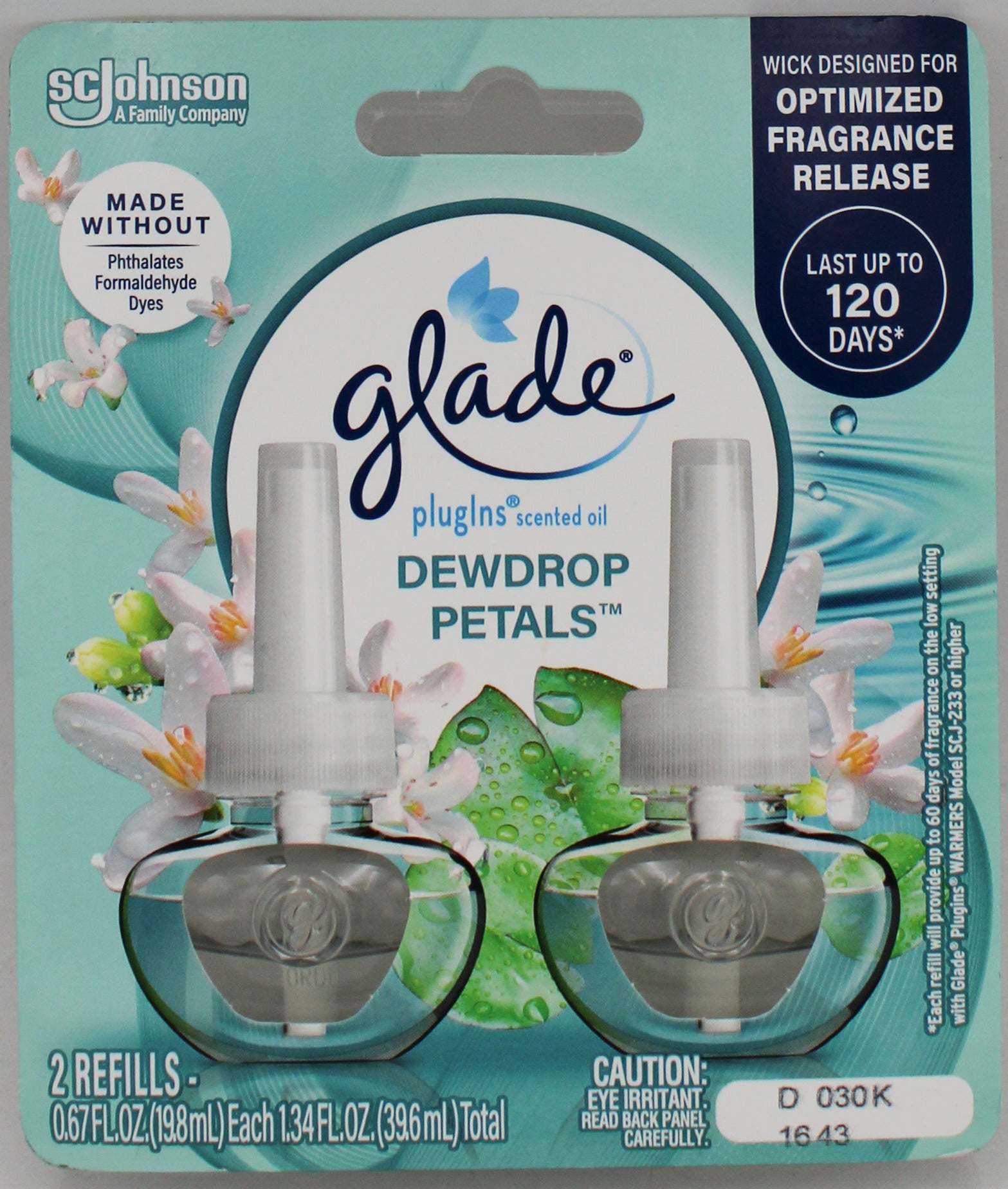 SP GLADE PLUGINS SCENTED OIL 2REFILL 1.34oz DEWDROP PETALS