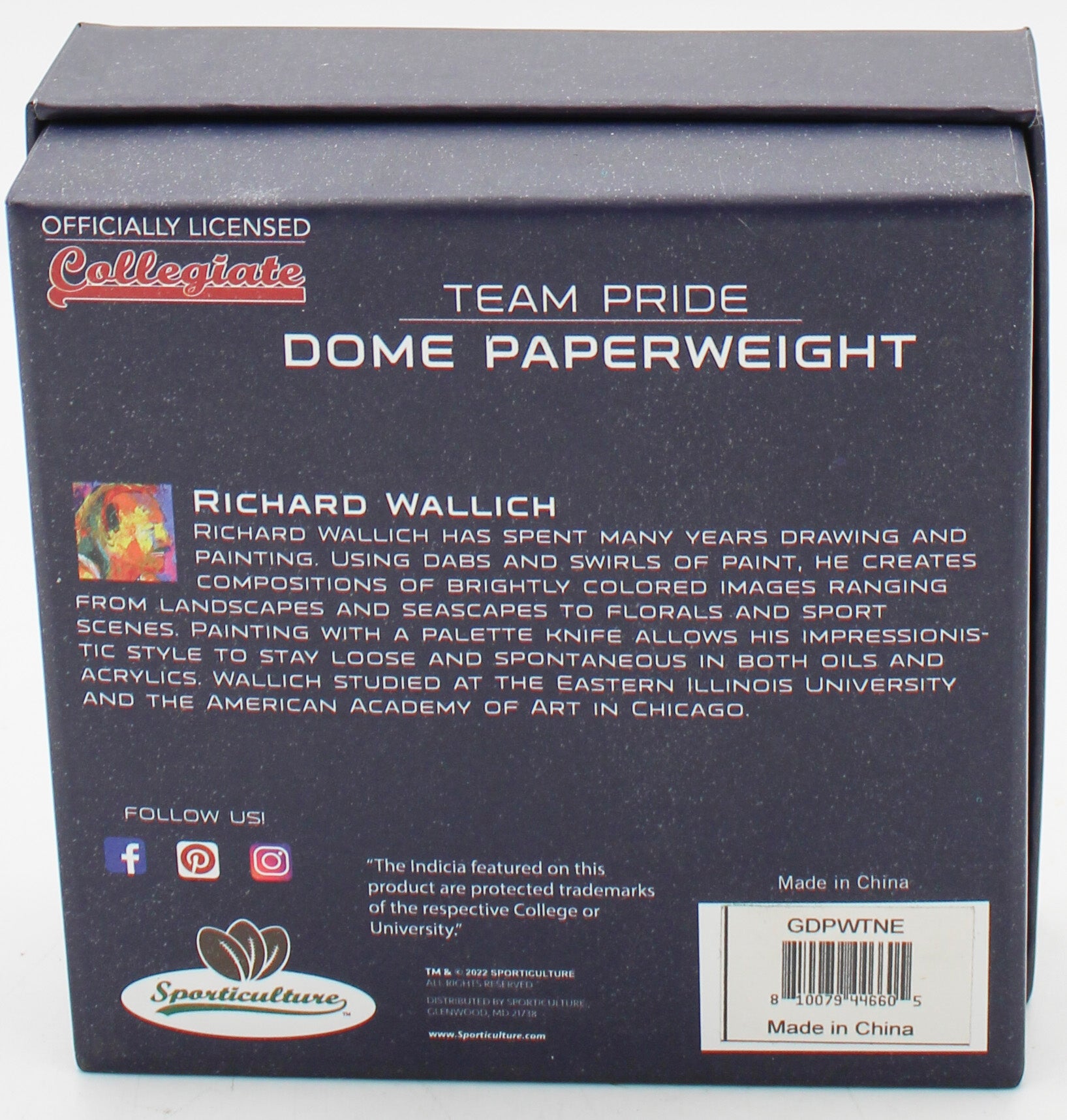 NEBRASKA CORNHUSKERS GLASS DOME PAPERWEIGHT 4"