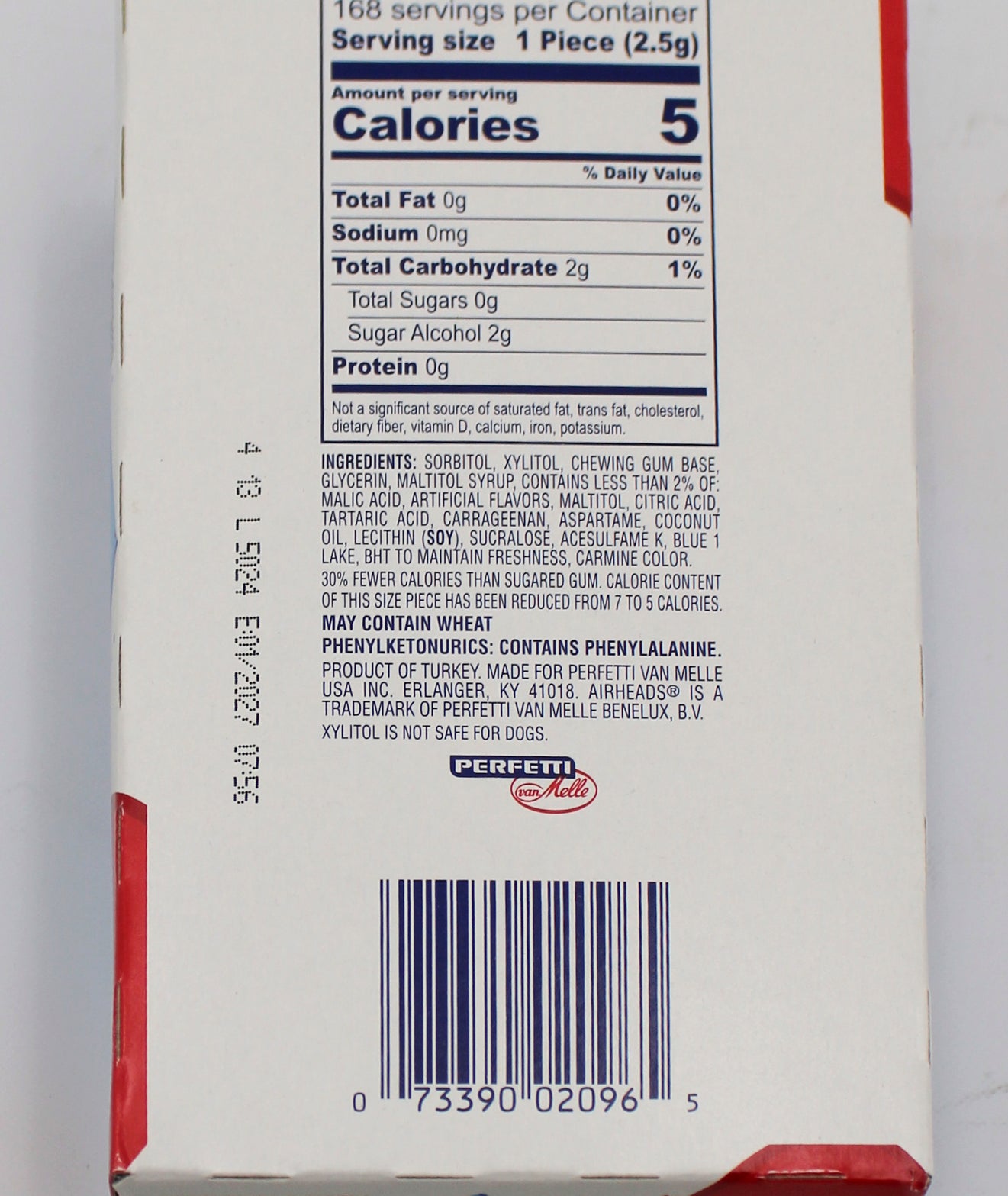 Airheads Gum Blue Raspberry 14pc 12ct Display Tray