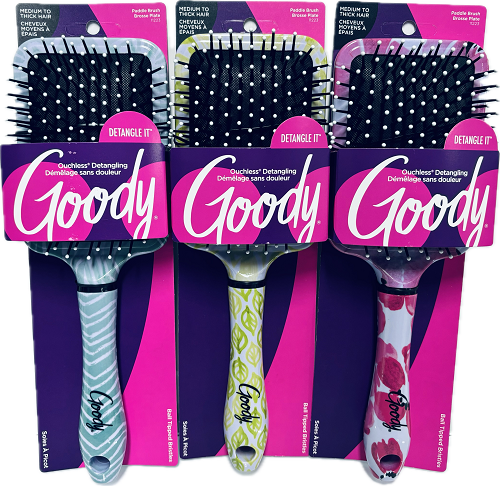 Goody Paddle Brush Medium-Thick Hair Ball Tip Bristles Assorted