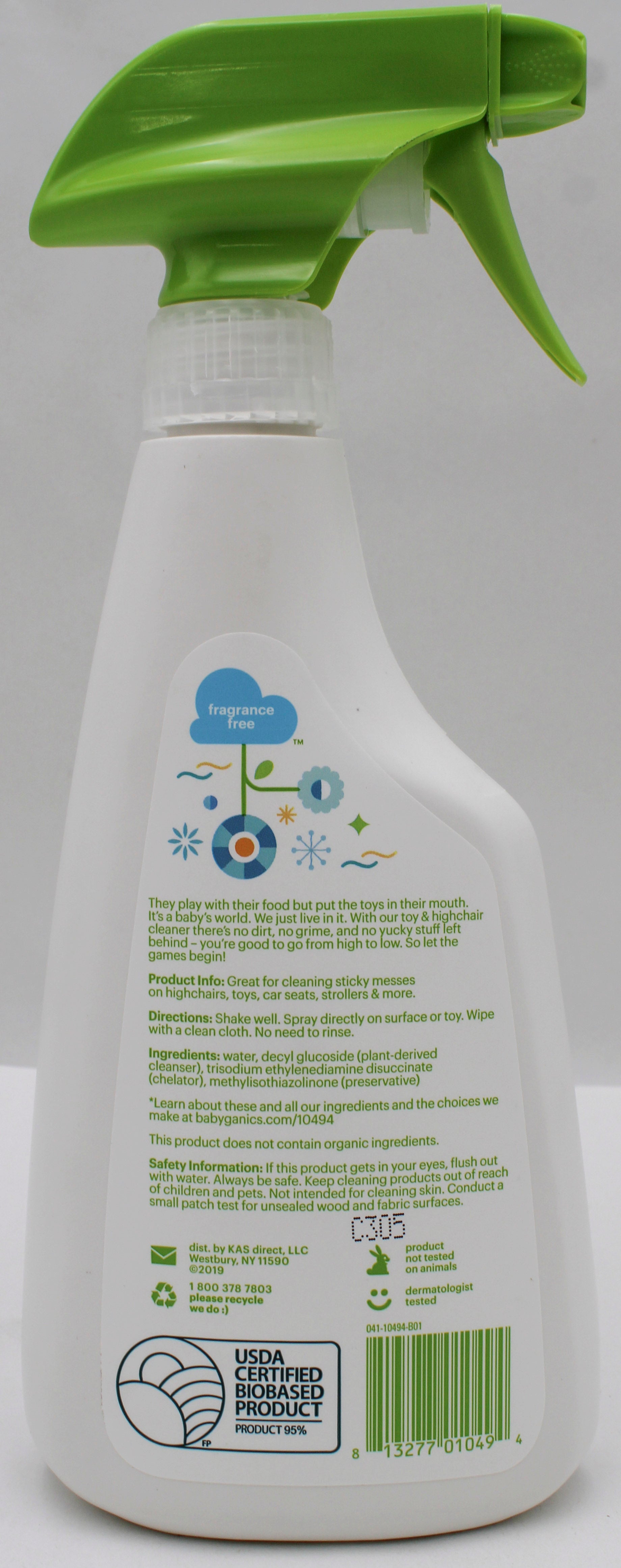 BABYGANICS TOY & HIGHCHAIR CLEANER FRAGRANCE FREE 17oz US