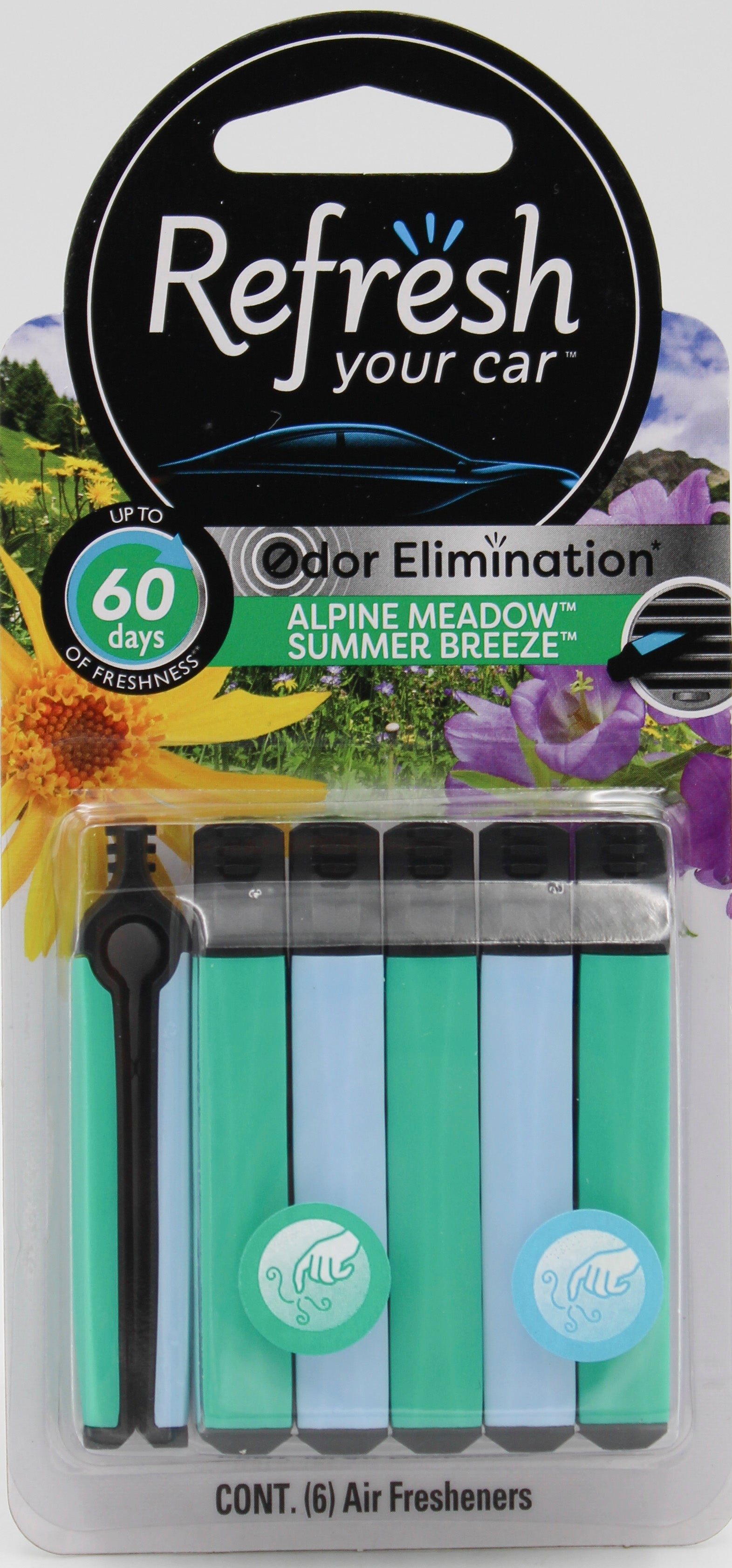 REFRESH YOUR CAR ALPINE MEADOW SUMMER BREEZE  6pk VENT STICKS