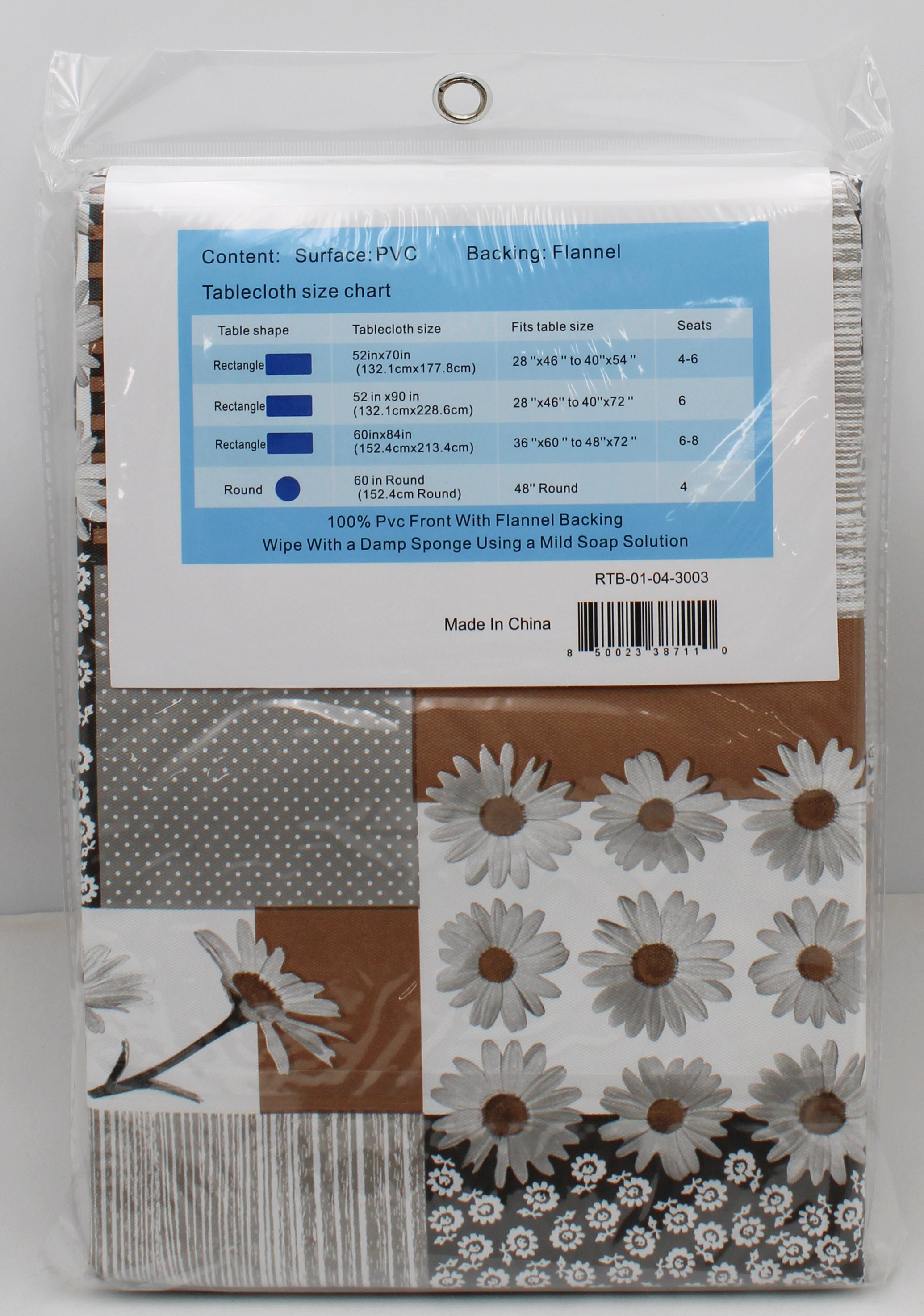 .52x90" PRINTED VINYL TABLECLOTH