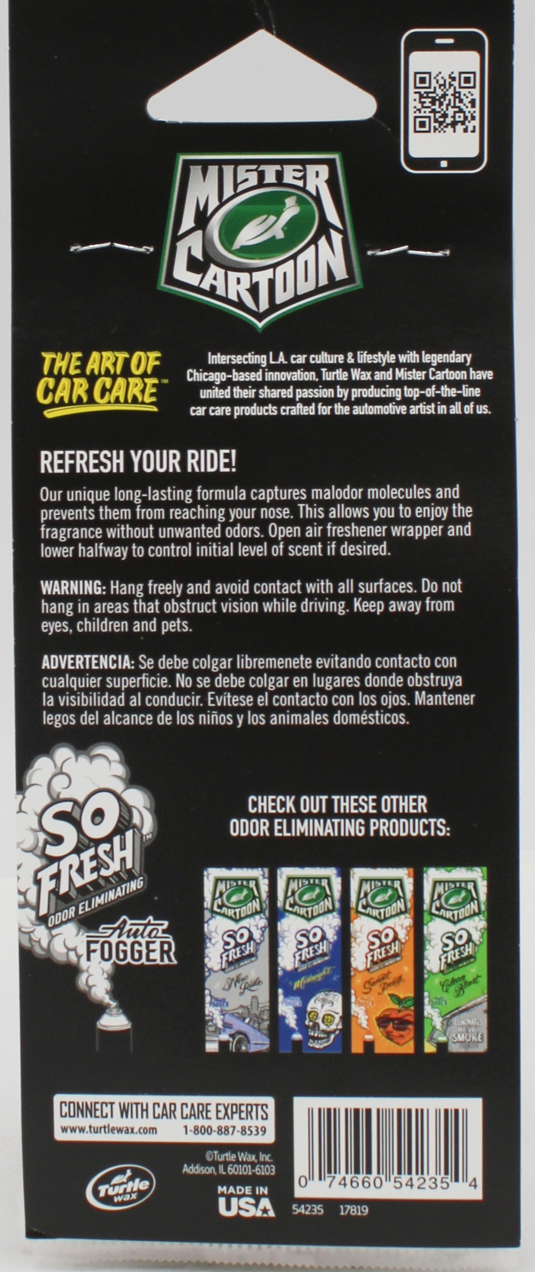 SP MISTER CARTOON AUTO AIR FRESHENER 3ct Mr. LOW LO