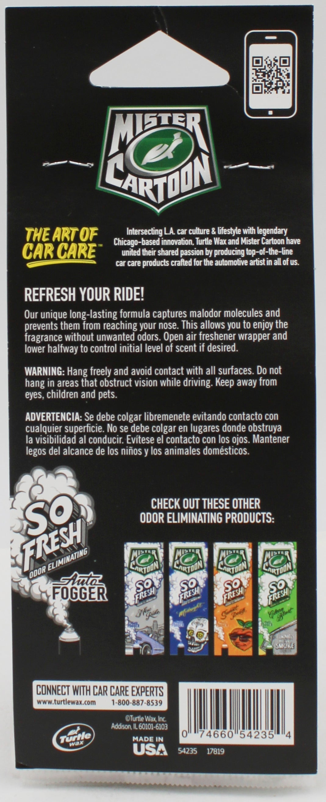 SP MISTER CARTOON AUTO AIR FRESHENER 3ct Mr. LOW LO