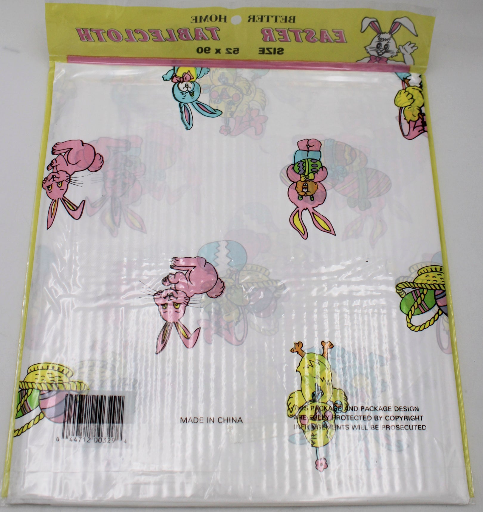 BETTER HOME PLASTIC EASTER TABLECLOTH 52''x90''