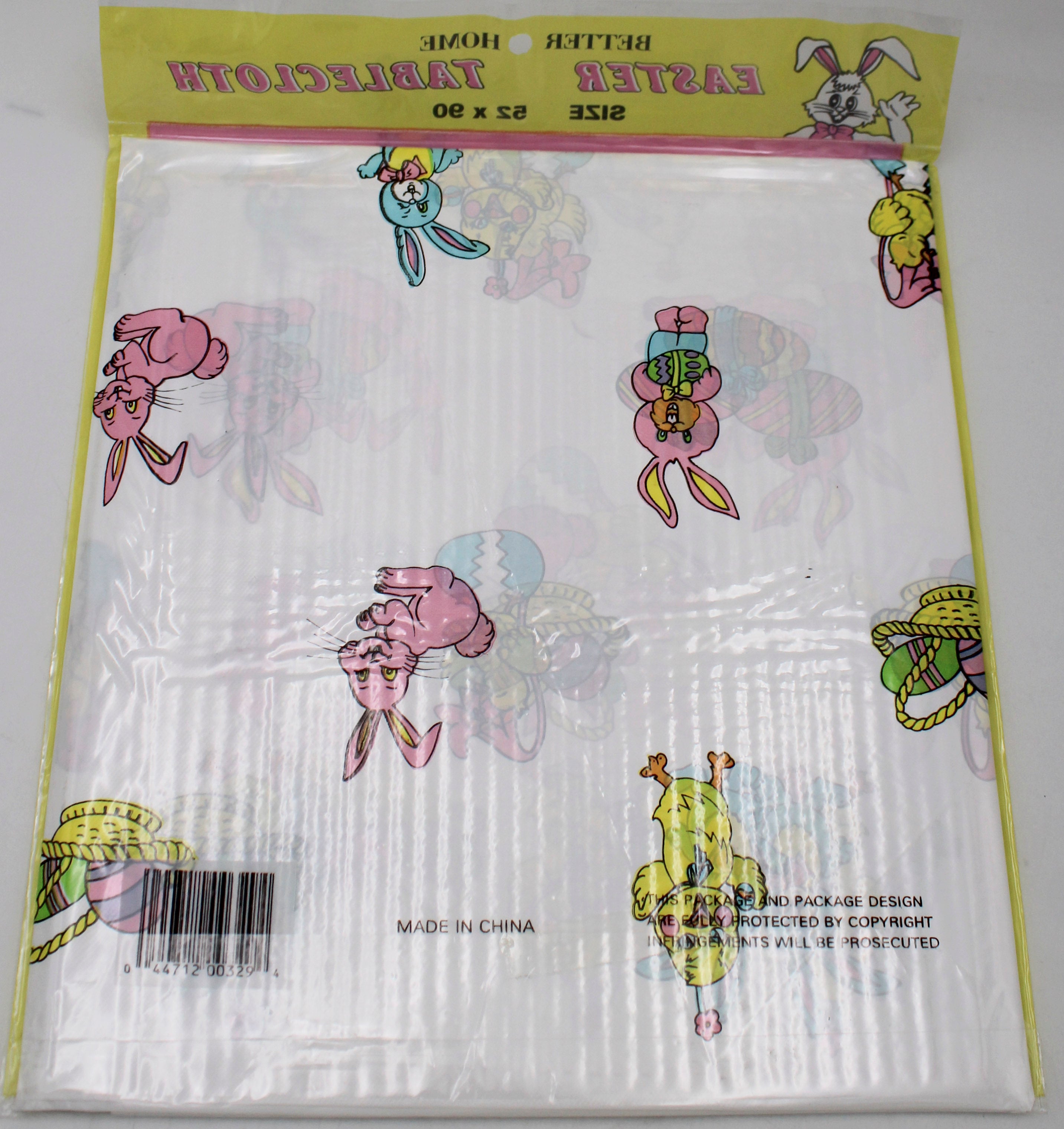 BETTER HOME PLASTIC EASTER TABLECLOTH 52''x90''