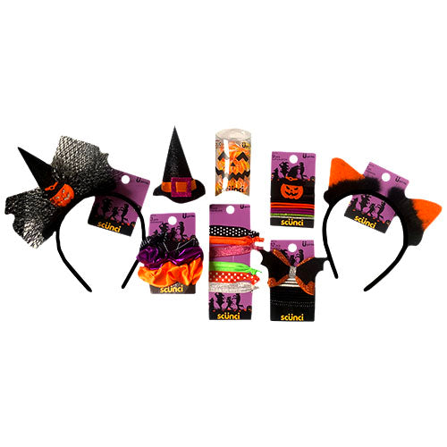 SCUNCI Halloween Hair Accessories Display Assorted