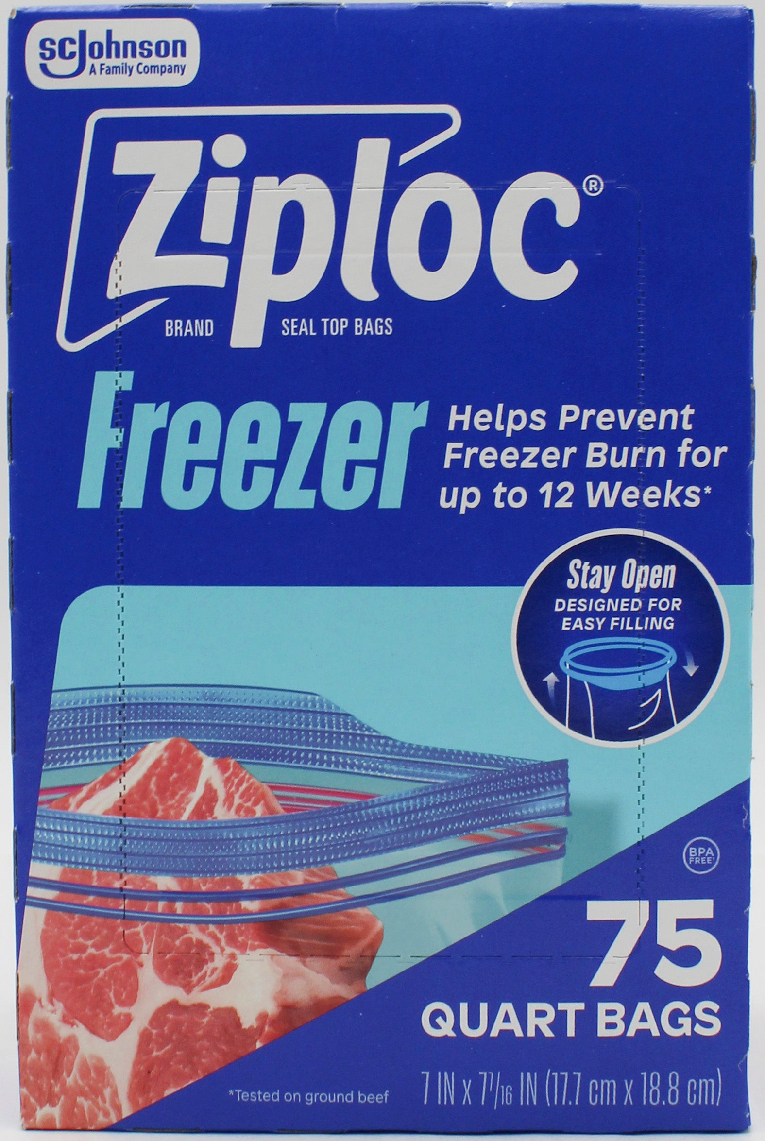 SP ZIPLOC FREEZER QUART BAG 75ct